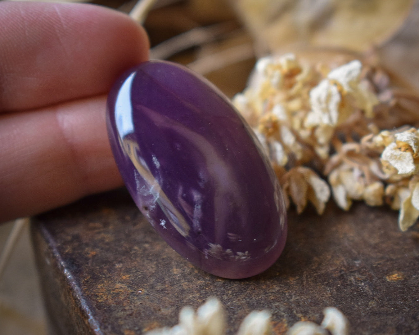 Cabochon Calcédoine Violette — Indonésie