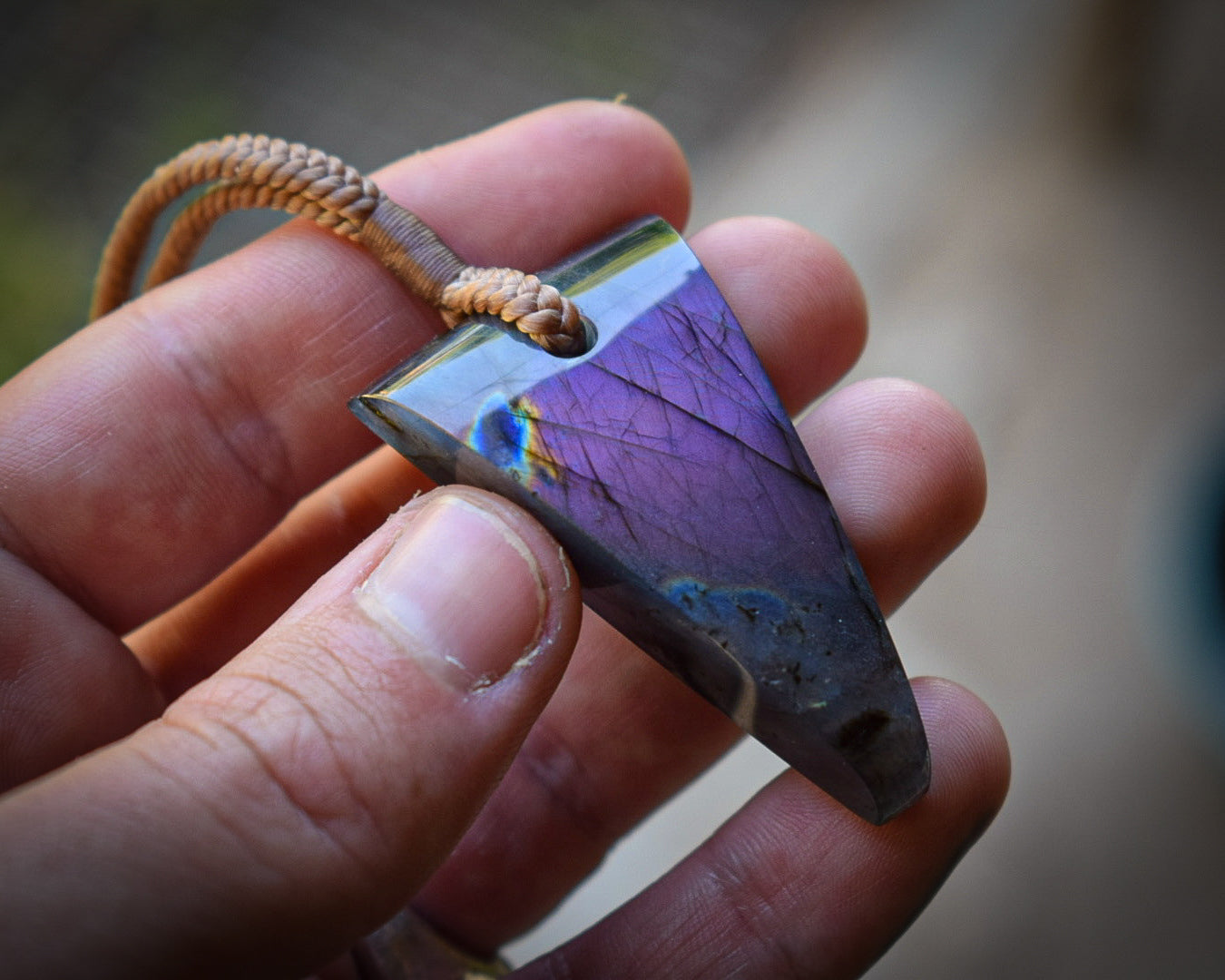 Pendentif Labradorite Violette - Madagascar