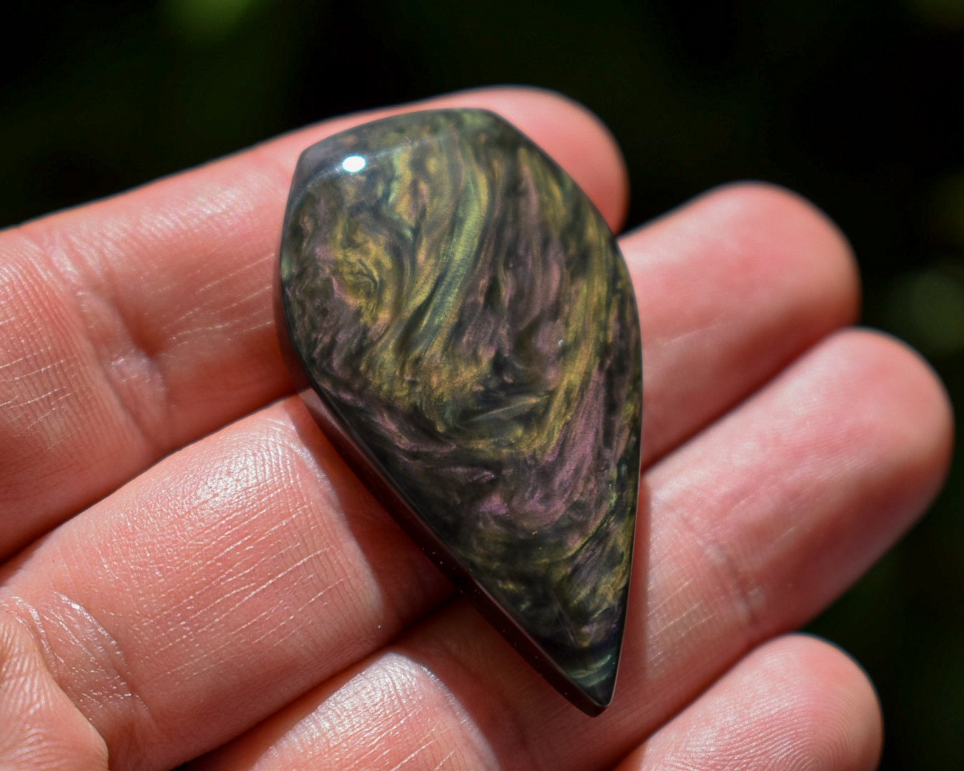 Cabochon Obsidienne Mantahuichol - Mexique