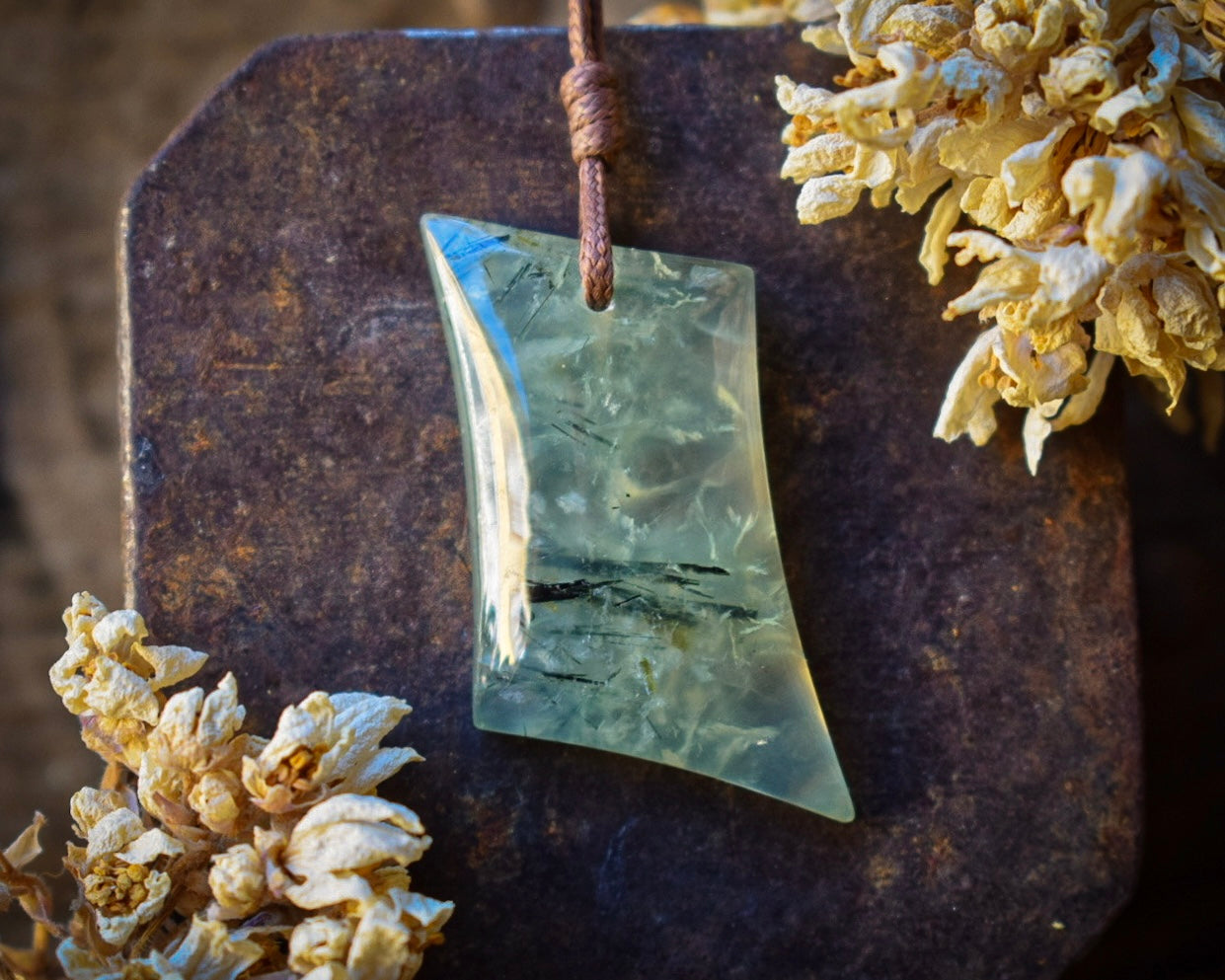 Pendentif Préhnite — Afrique du Sud