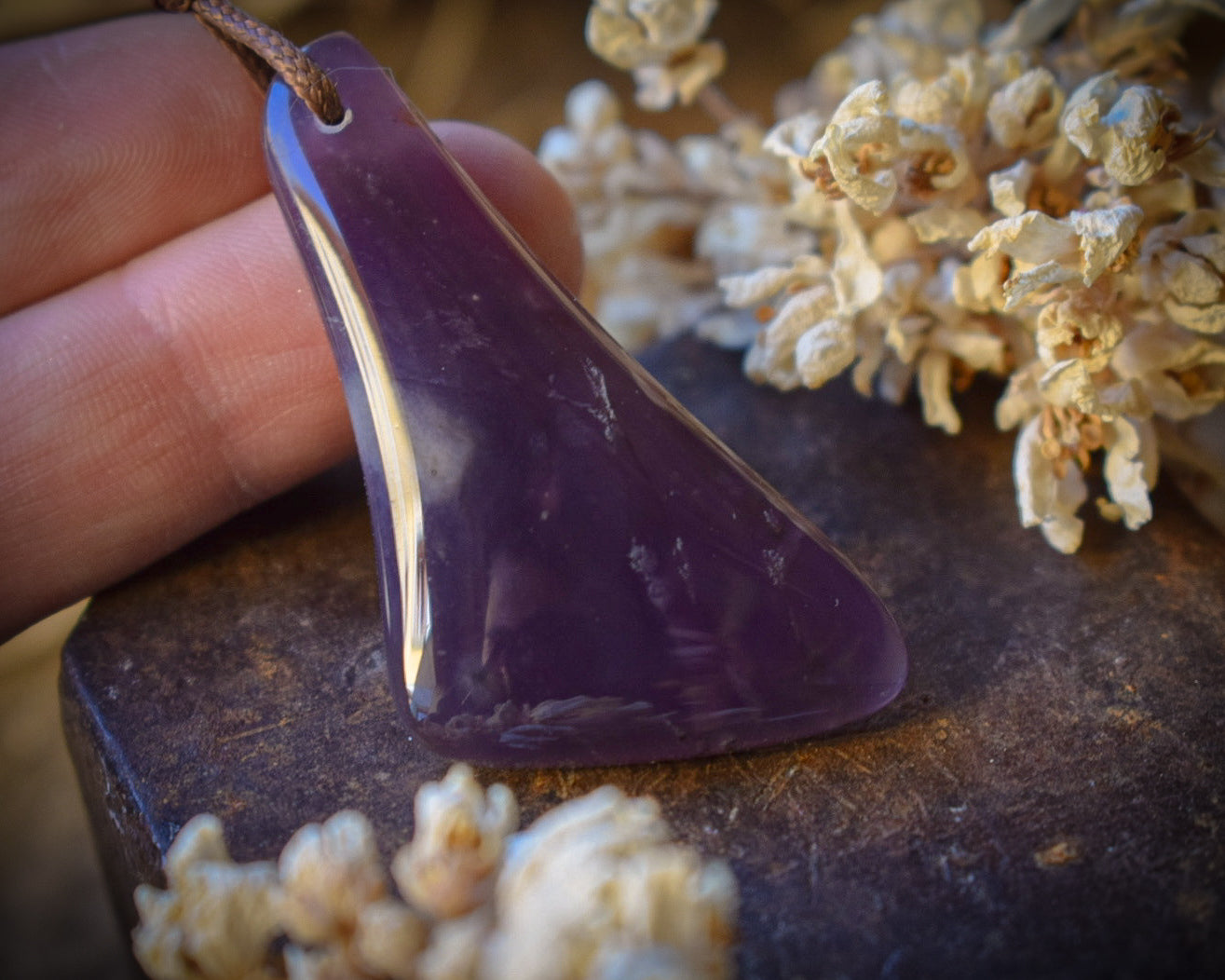 Pendentif Calcédoine Violette — Indonésie