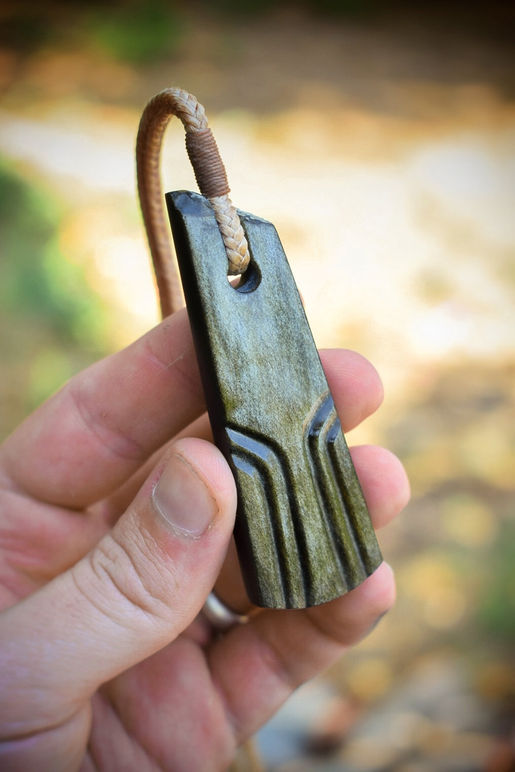 Pendentif Obsidienne Dorée - Mexique