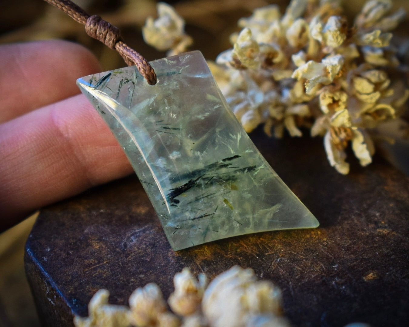 Pendentif Préhnite — Afrique du Sud