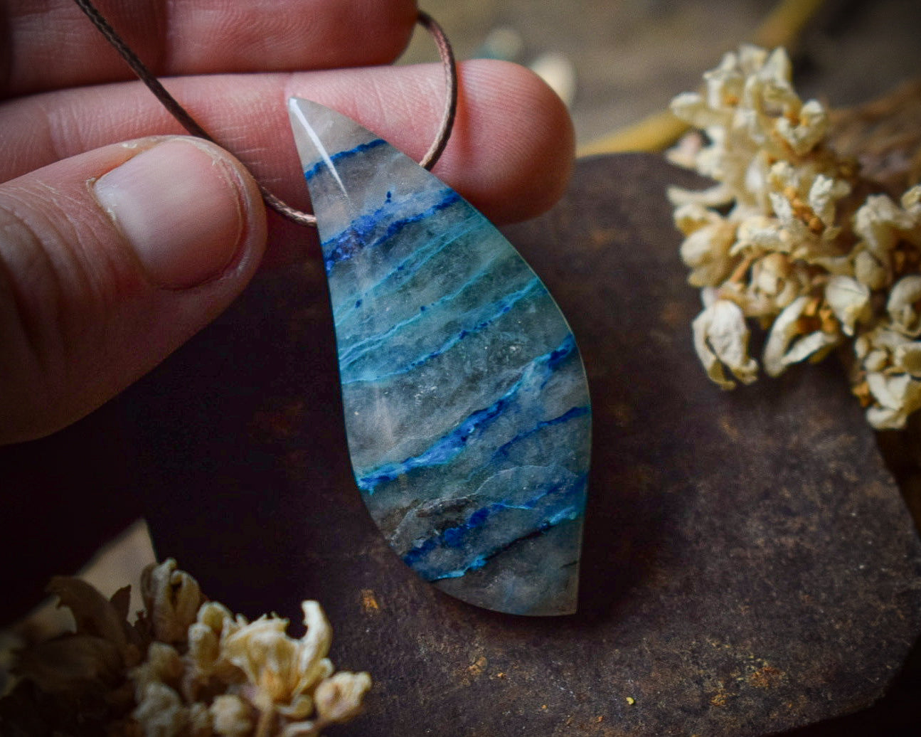 Pendentif Quartz Shattuckite — USA