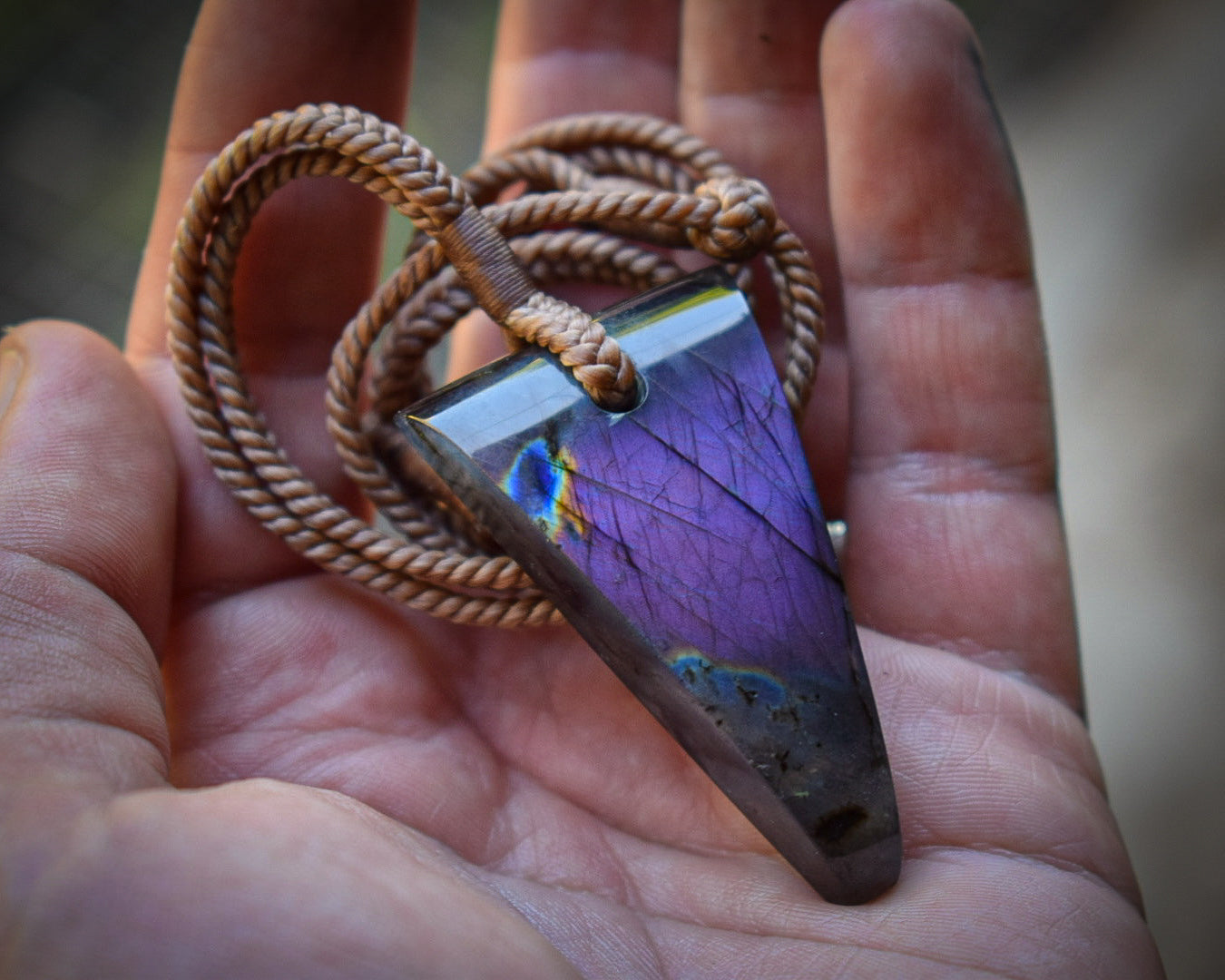 Pendentif Labradorite Violette - Madagascar