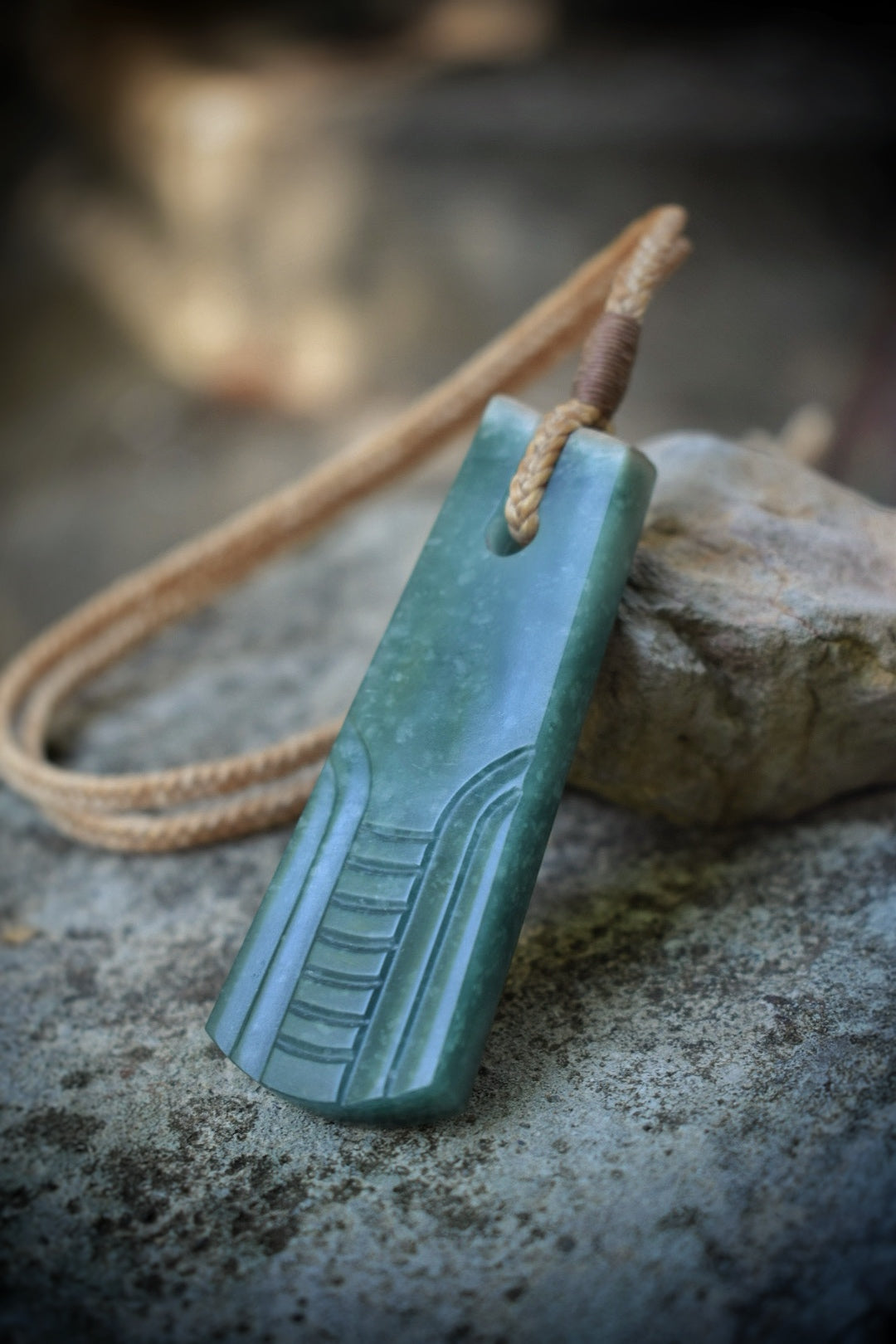Pendentif Jadéite Bleue Verte - Guatemala