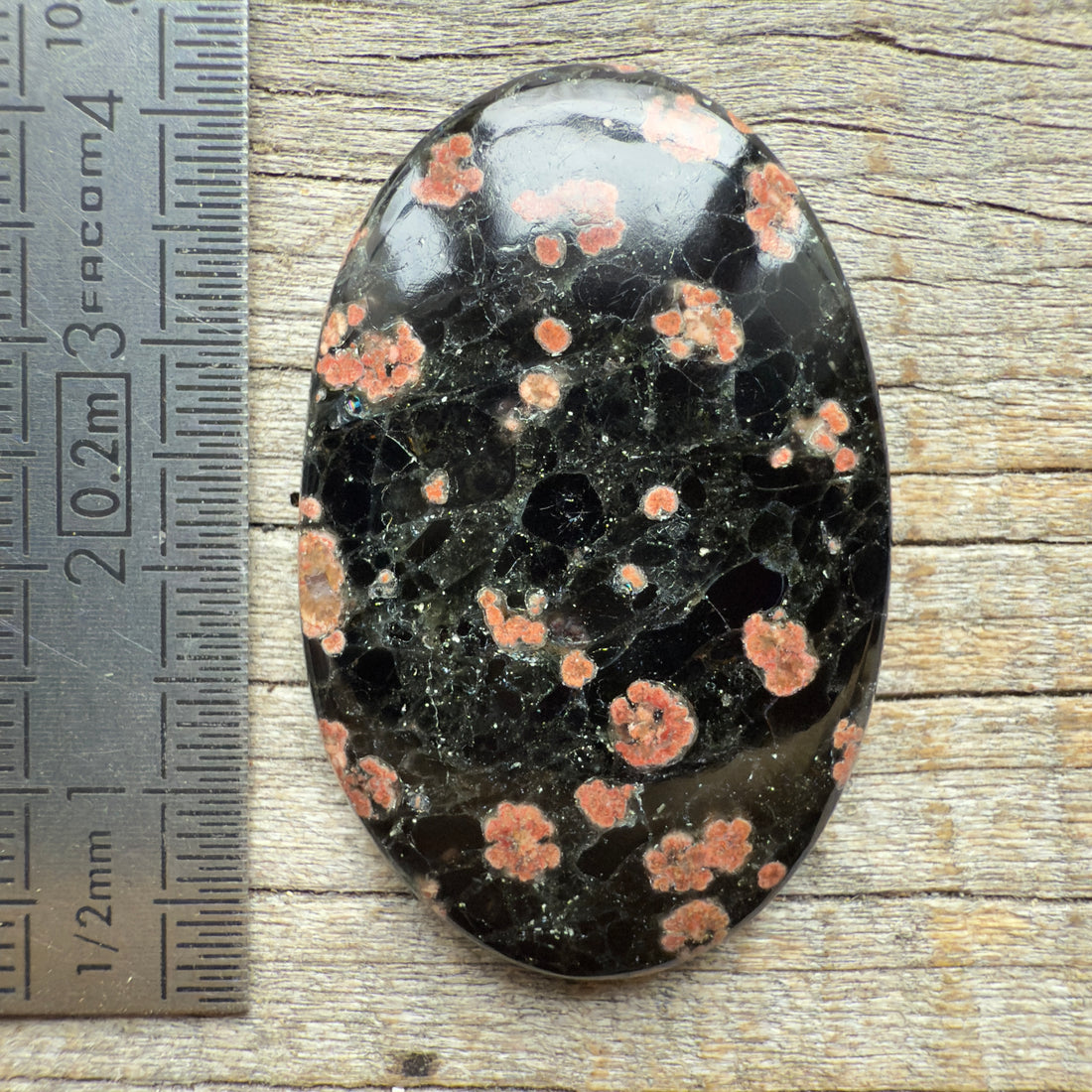 Cabochon Obsidienne Fleurie