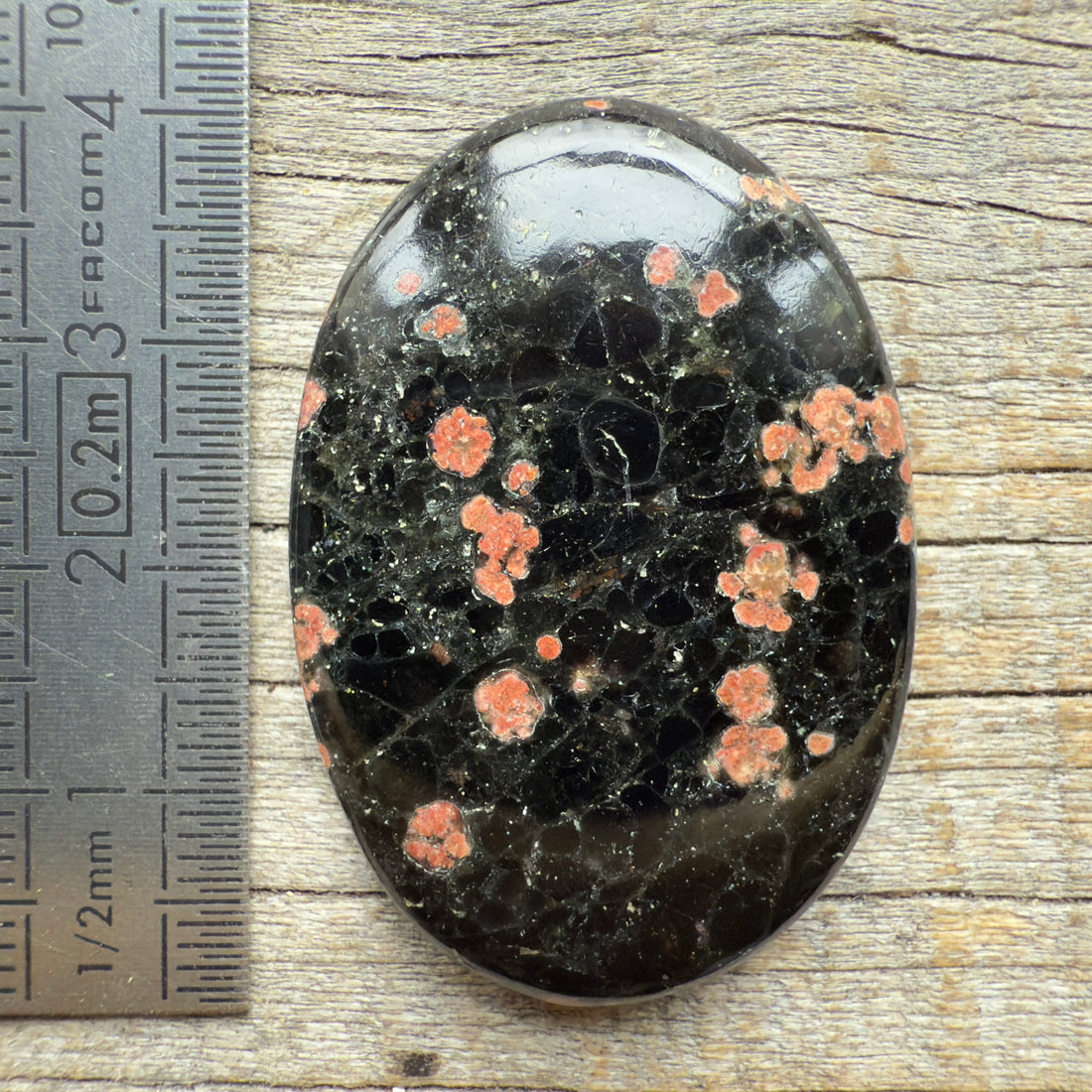 Cabochon Obsidienne Fleurie