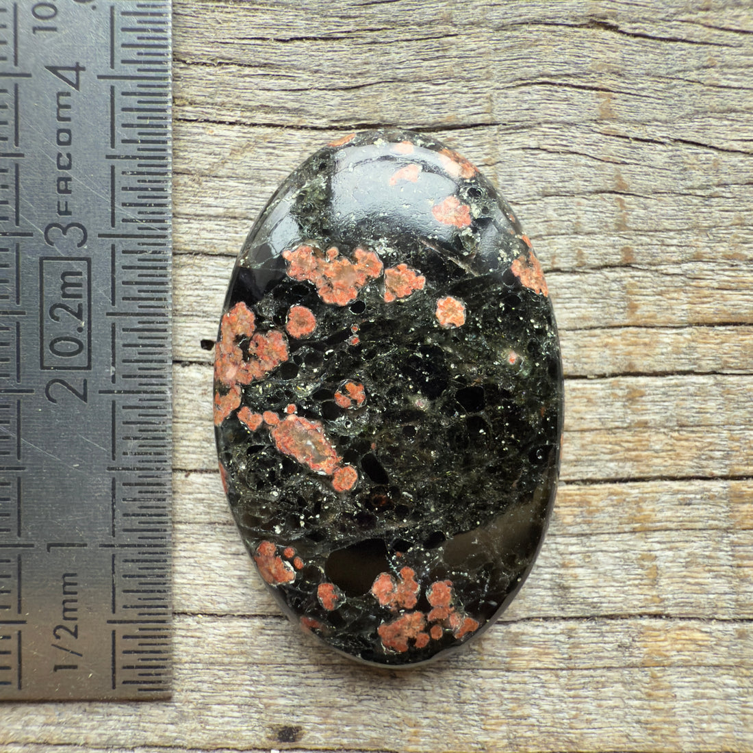 Cabochon Obsidienne Fleurie