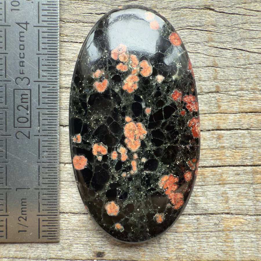 Cabochon Obsidienne Fleurie