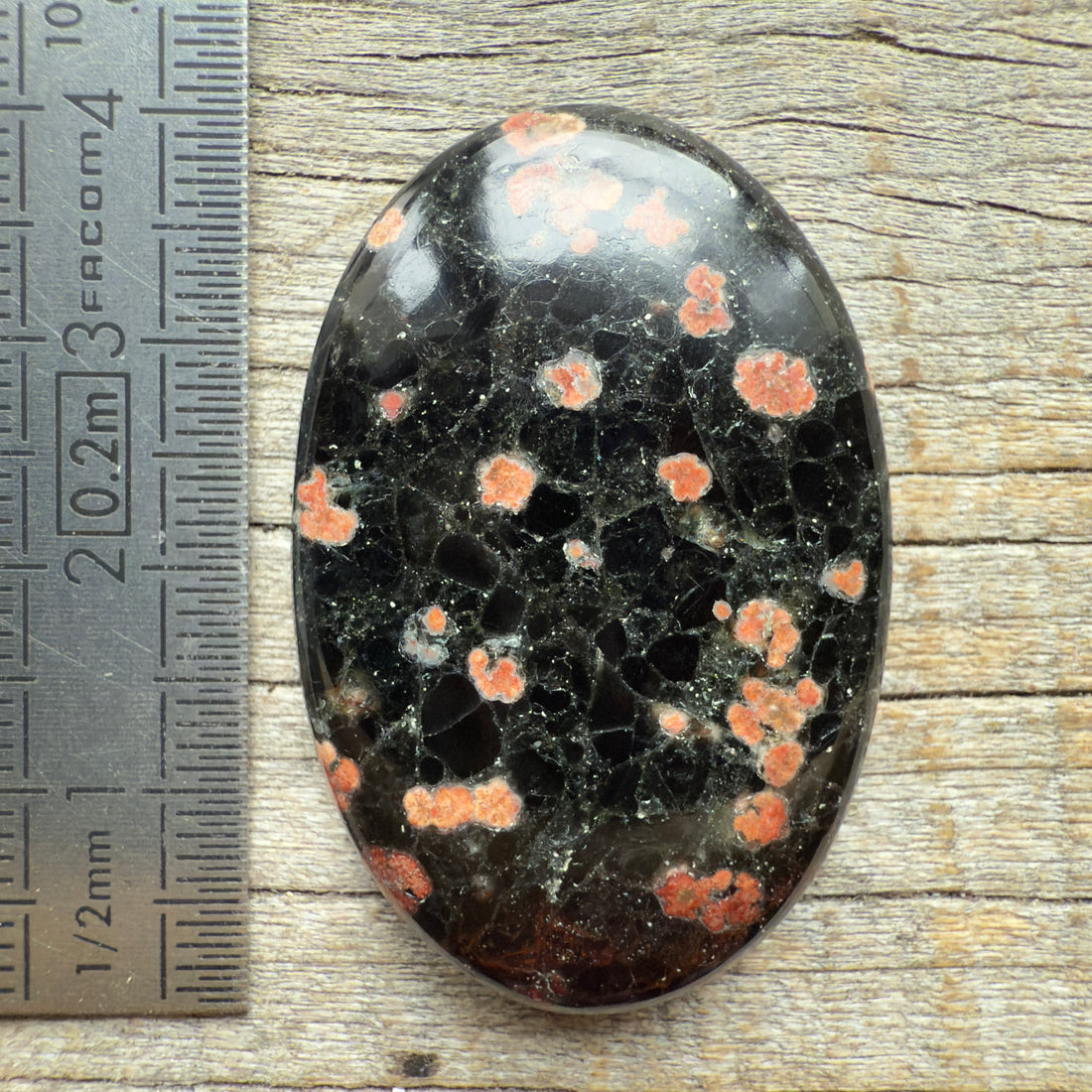 Cabochon Obsidienne Fleurie