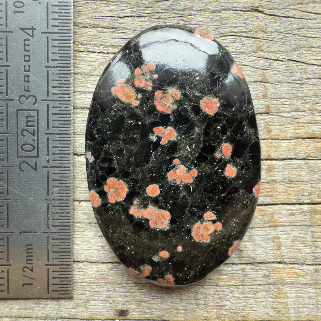 Cabochon Obsidienne Fleurie