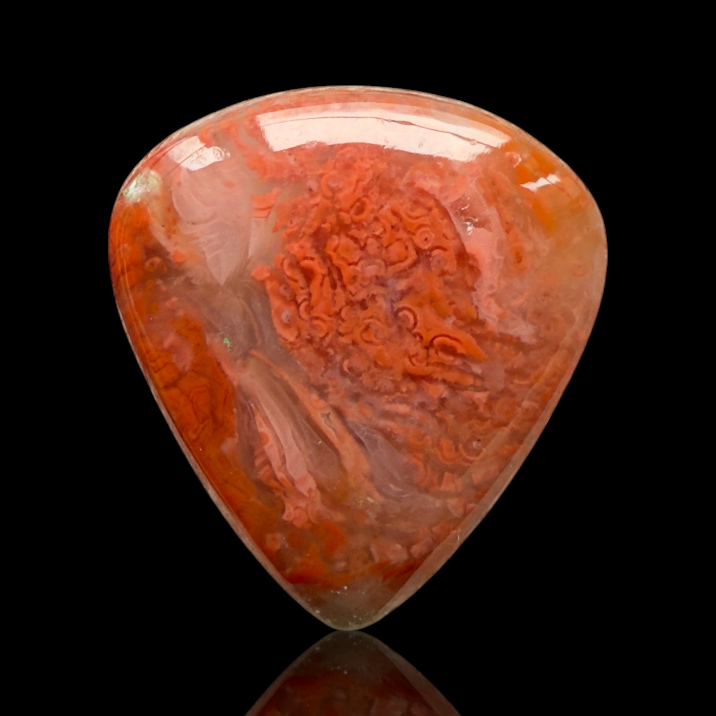 Cabochon Corail Agatisé Red Horn