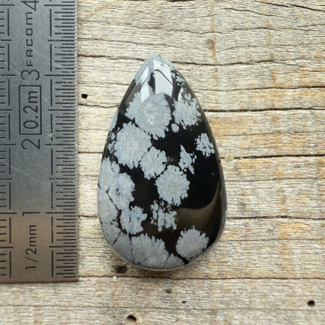 Cabochon Obsidienne Flocon