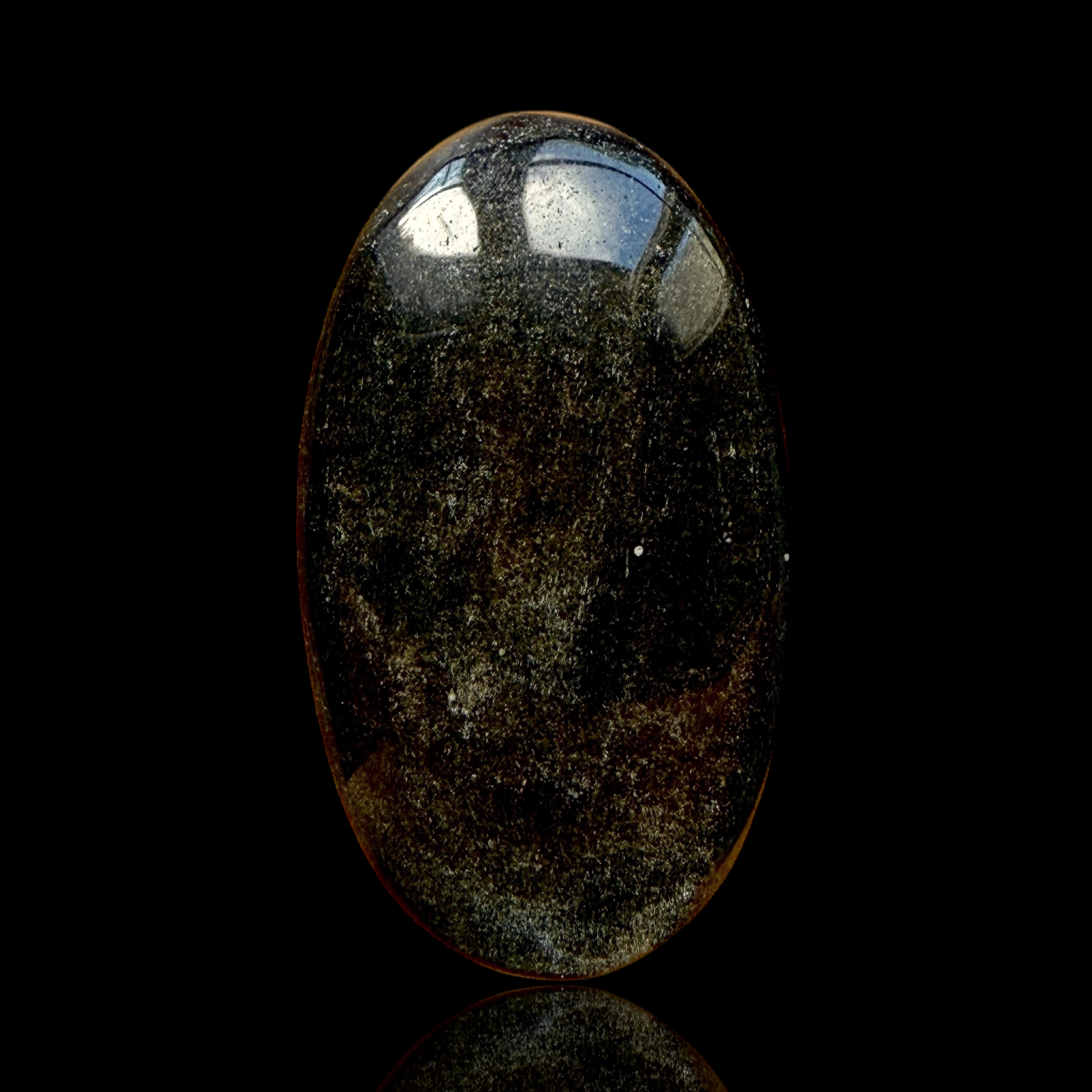 Cabochon Obsidienne Dorée