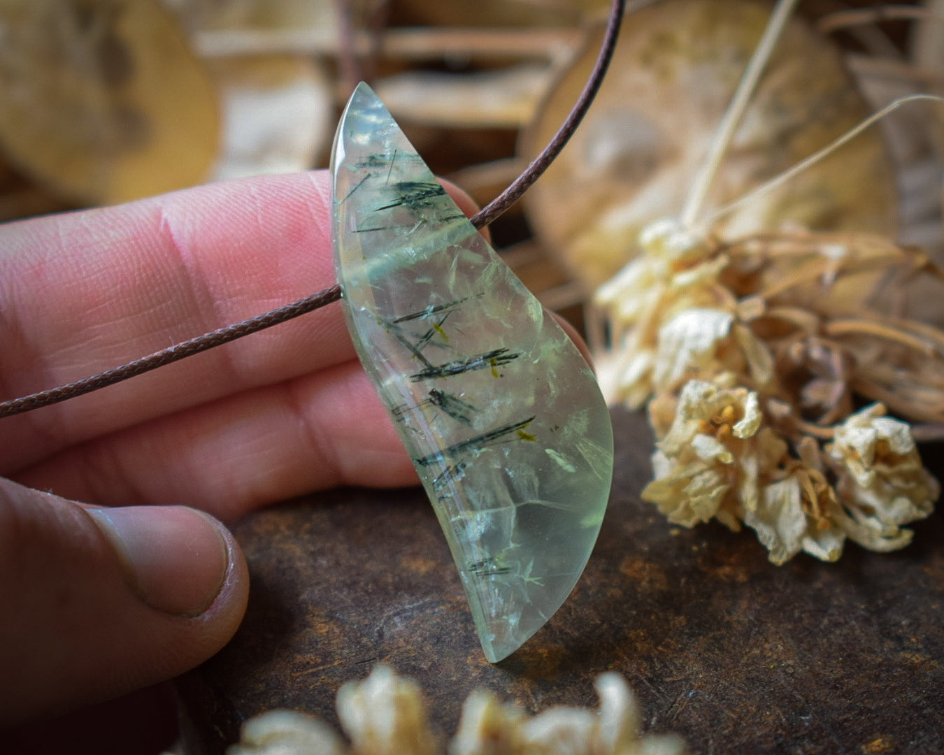 Pendentif Préhnite — Afrique du Sud