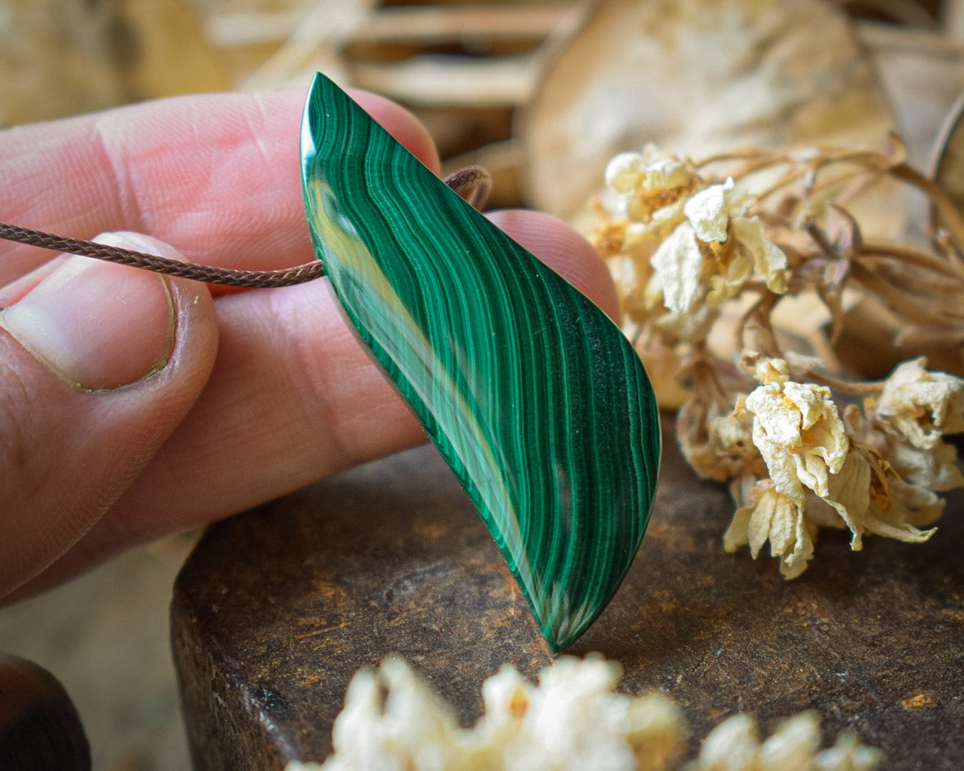Pendentif Malachite — Congo