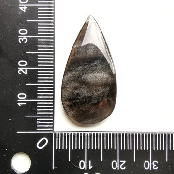 Cabochon Obsidienne Argentée