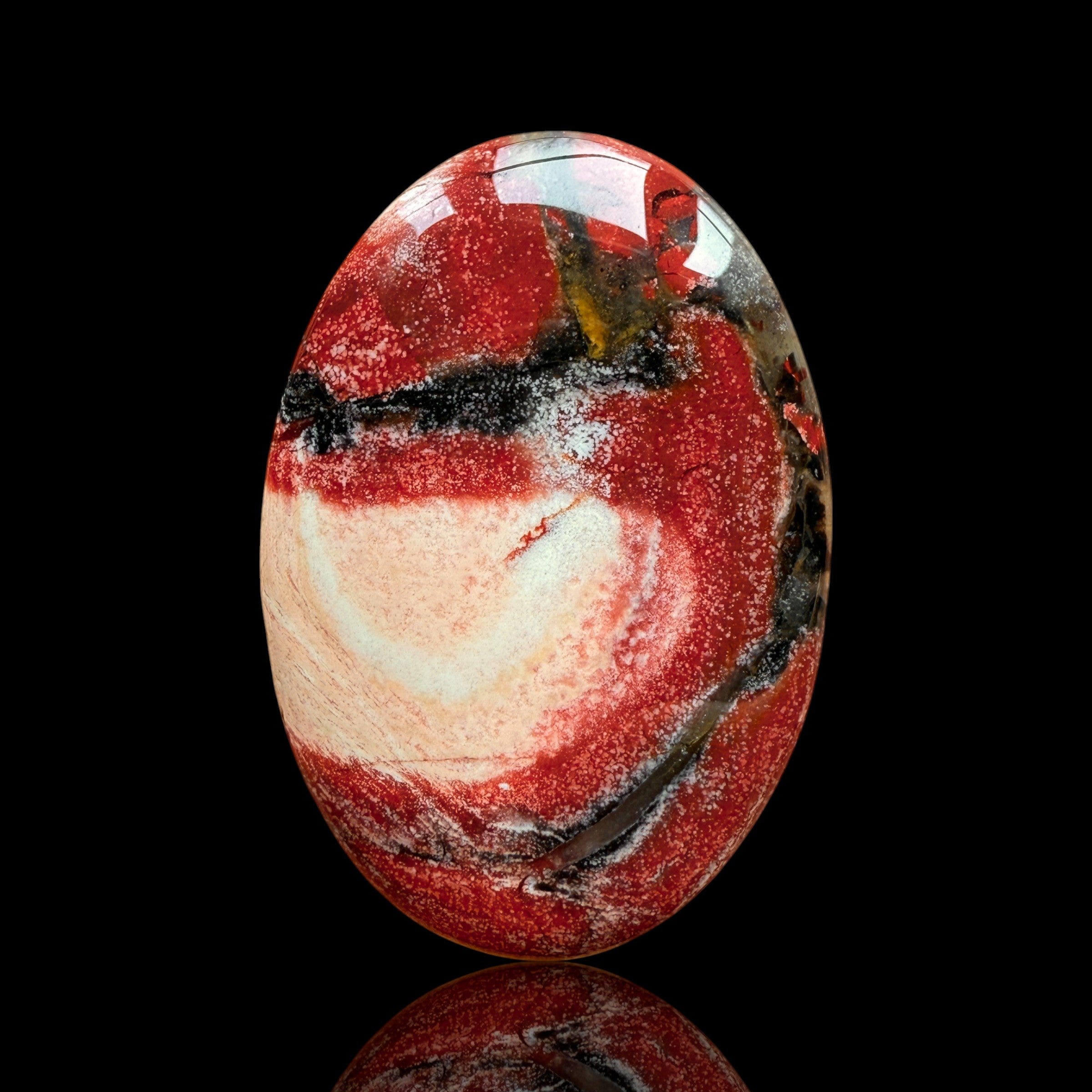 Cabochon Jaspe Rouge Peau de Serpent