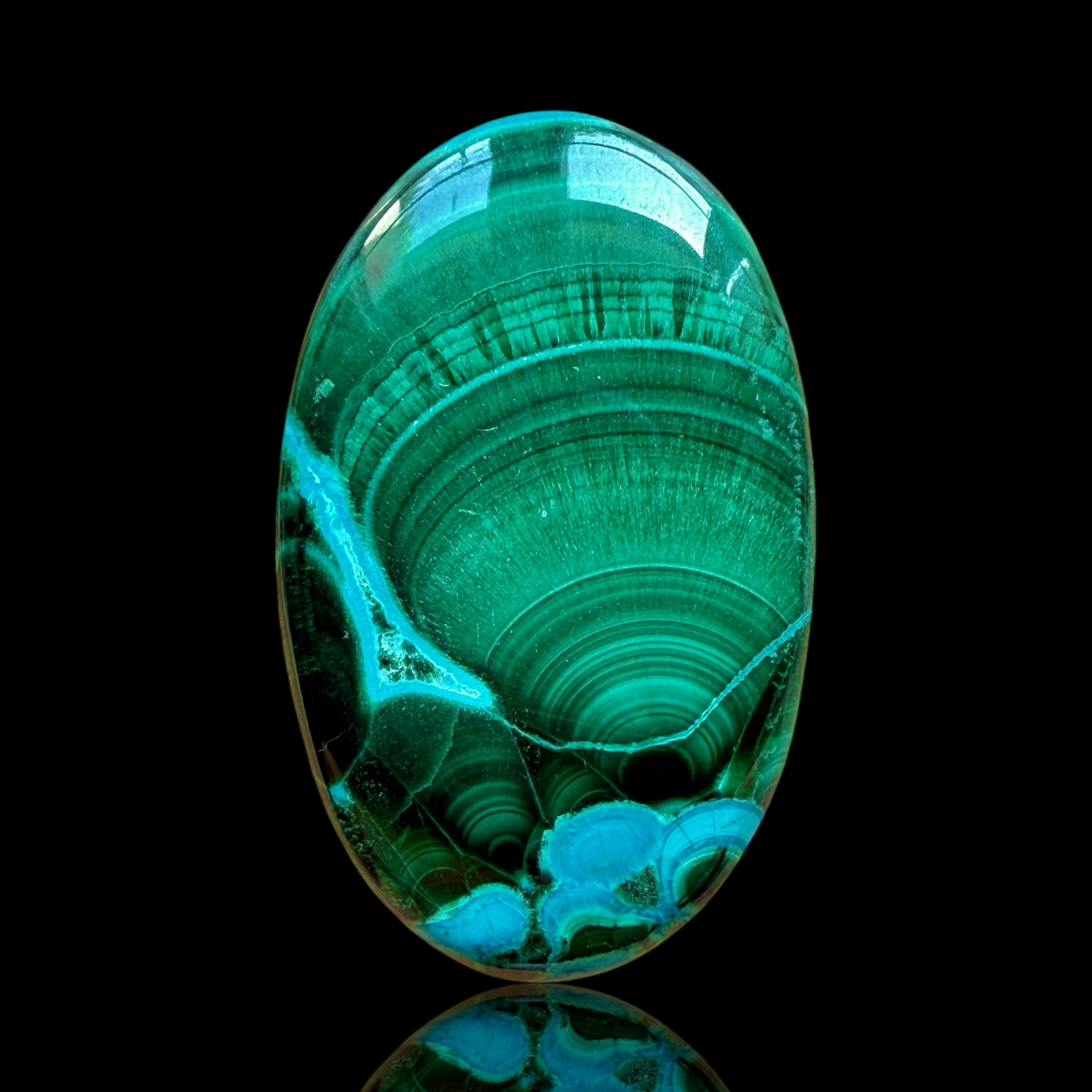 Cabochon Malachite Chrysocolle