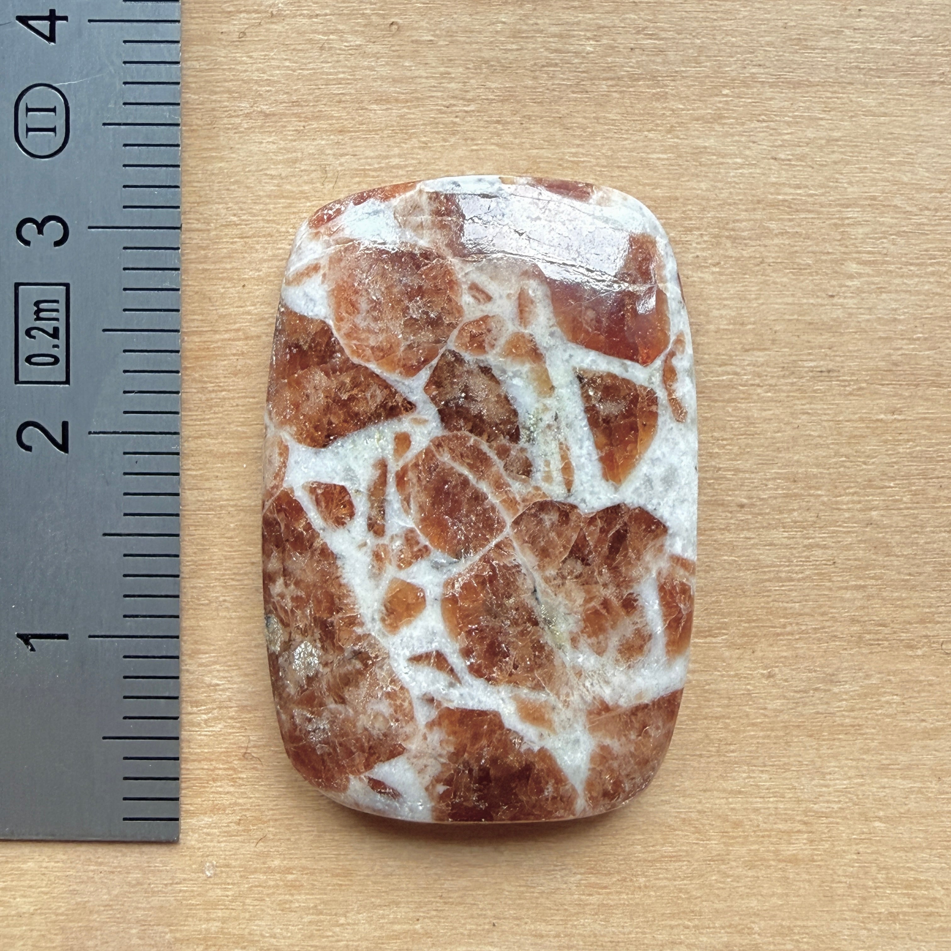 Cabochon Grenat dans Wollastonite
