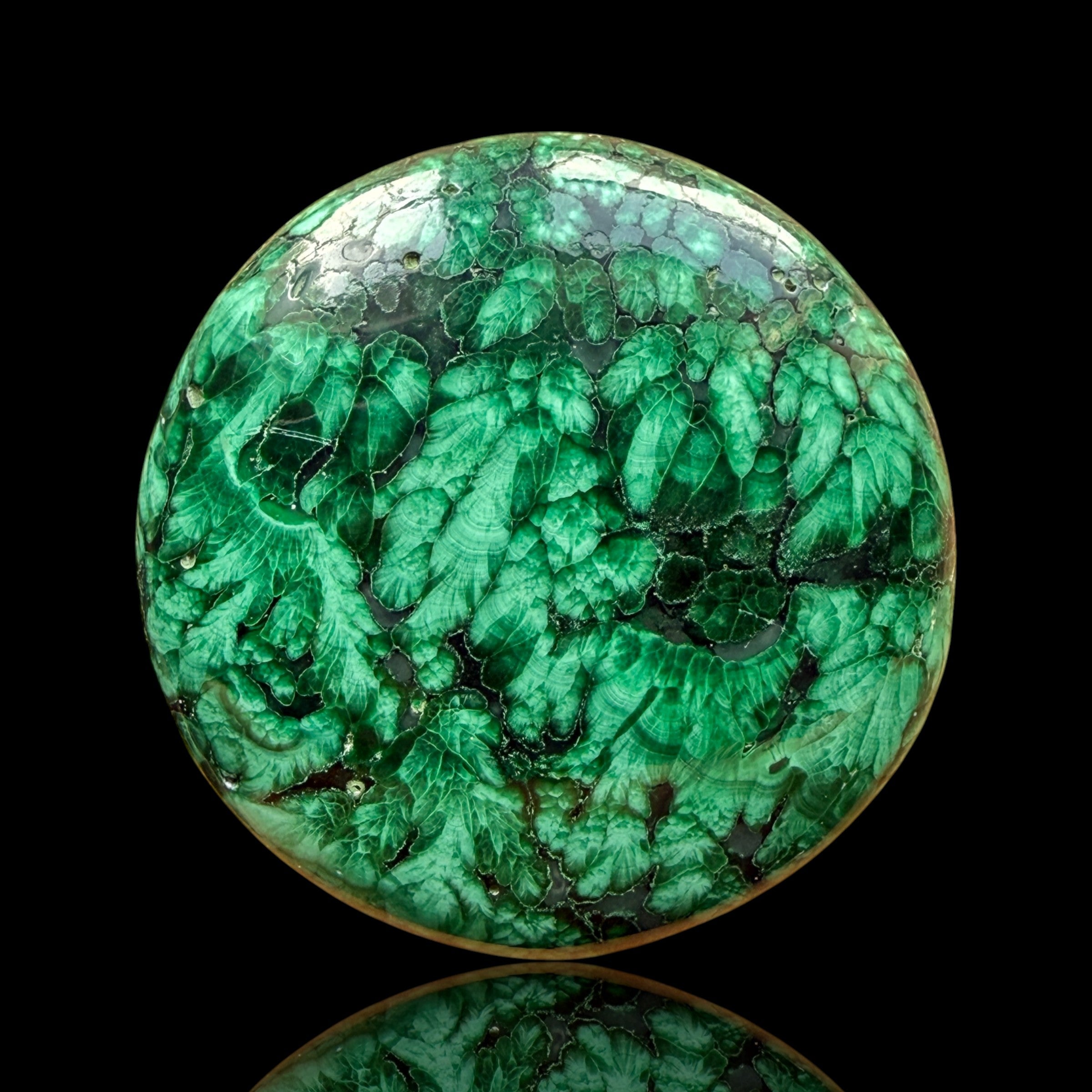 Cabochon Malachite Fleur