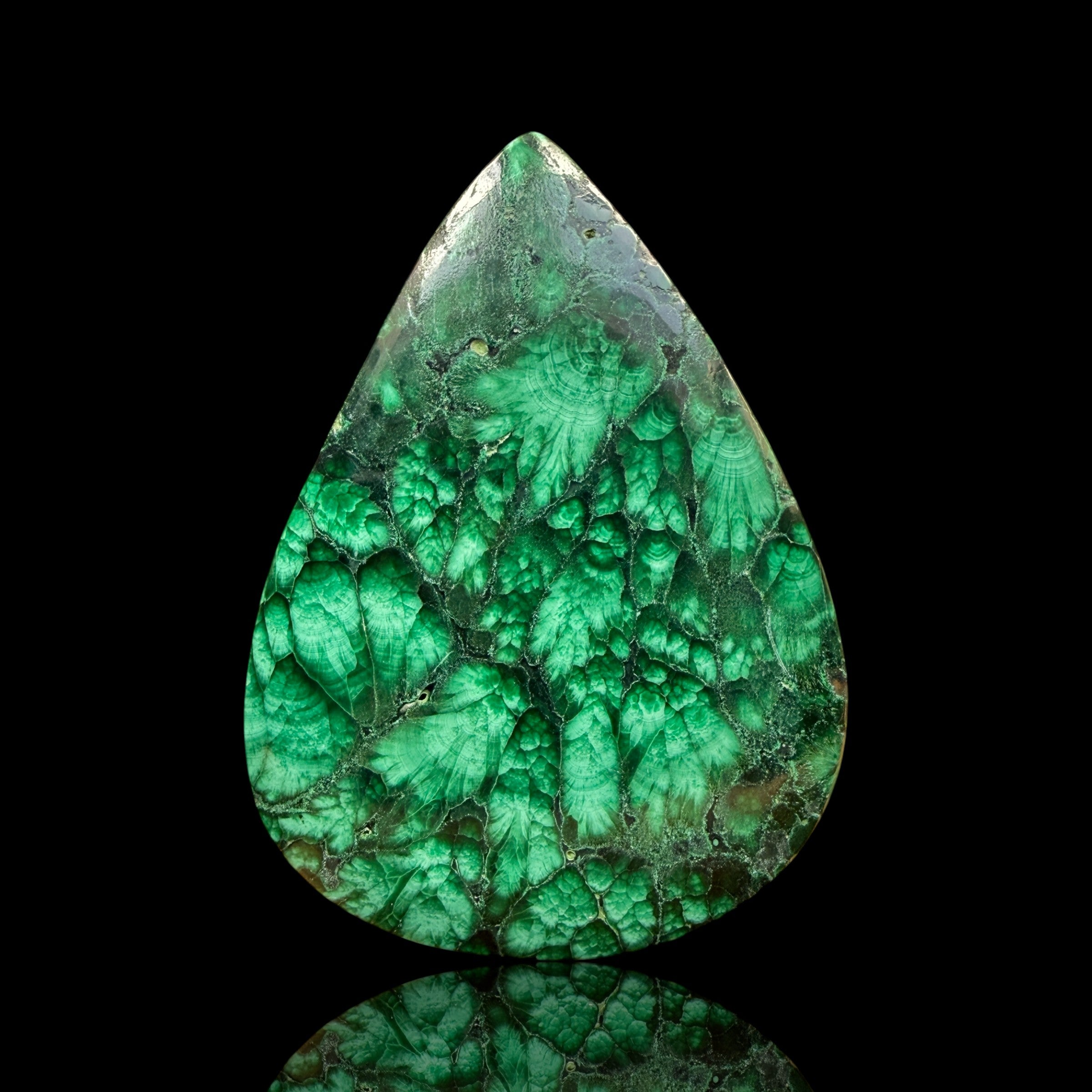 Cabochon Malachite Fleur