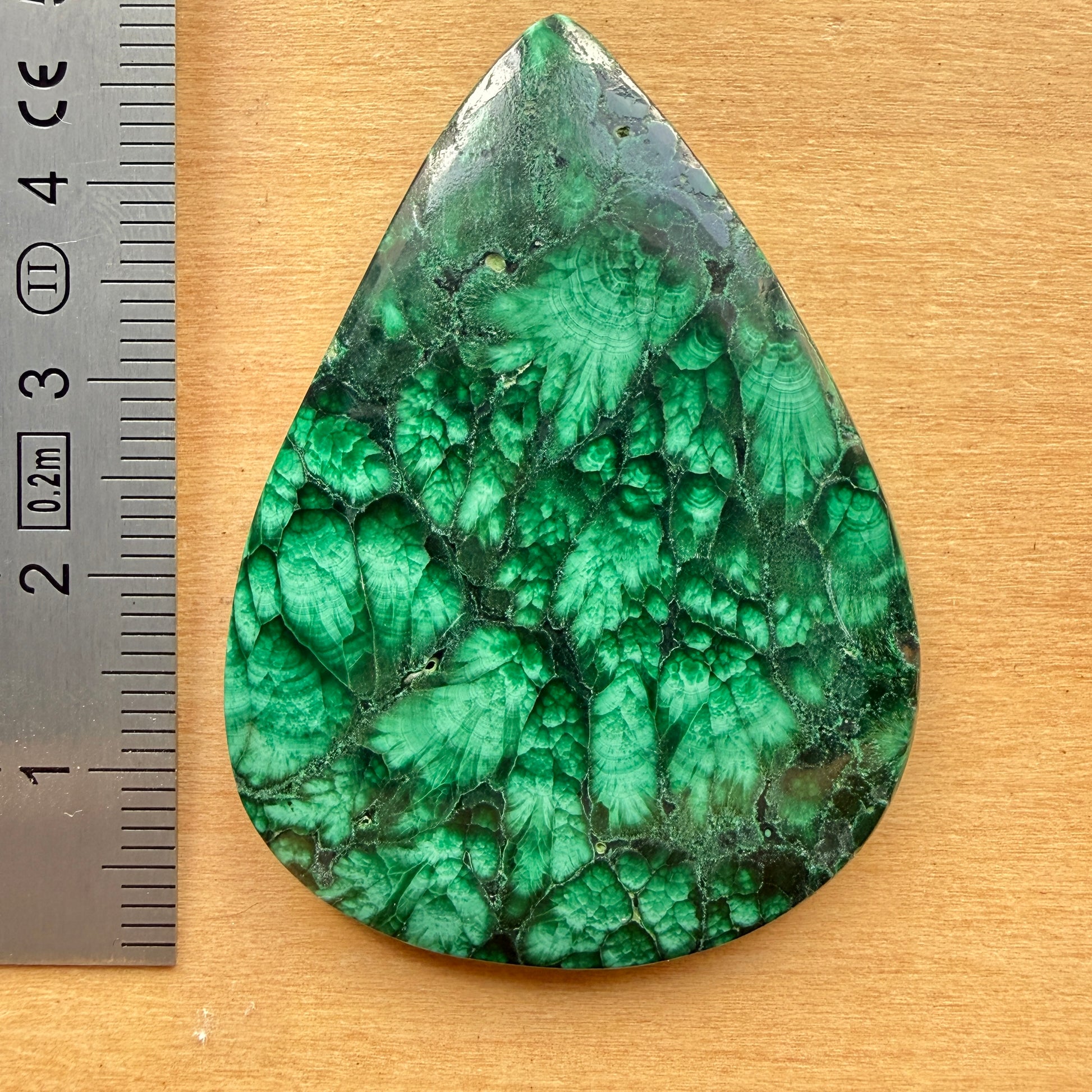Cabochon Malachite Fleur