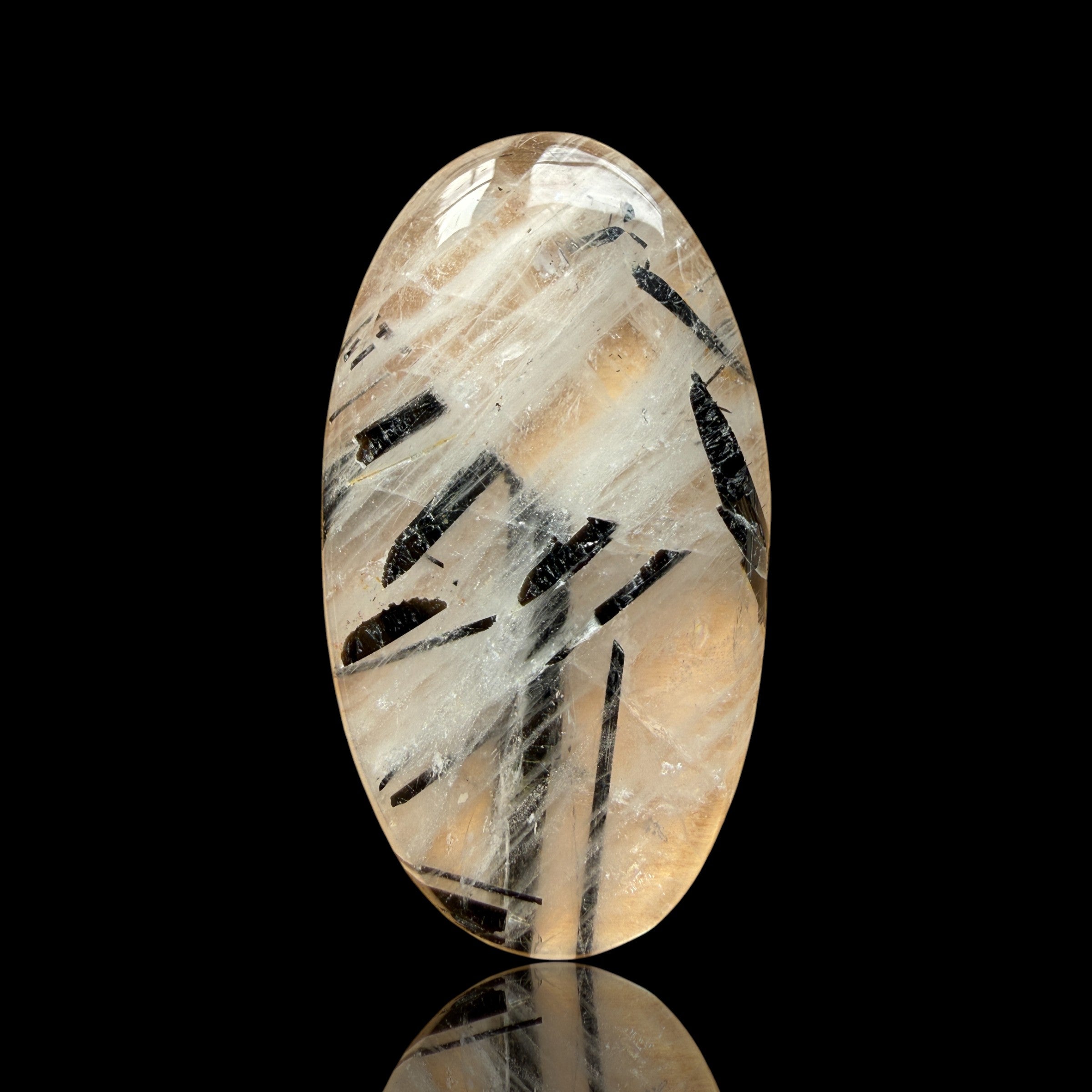 Cabochon Tourmaline Noire dans Quartz