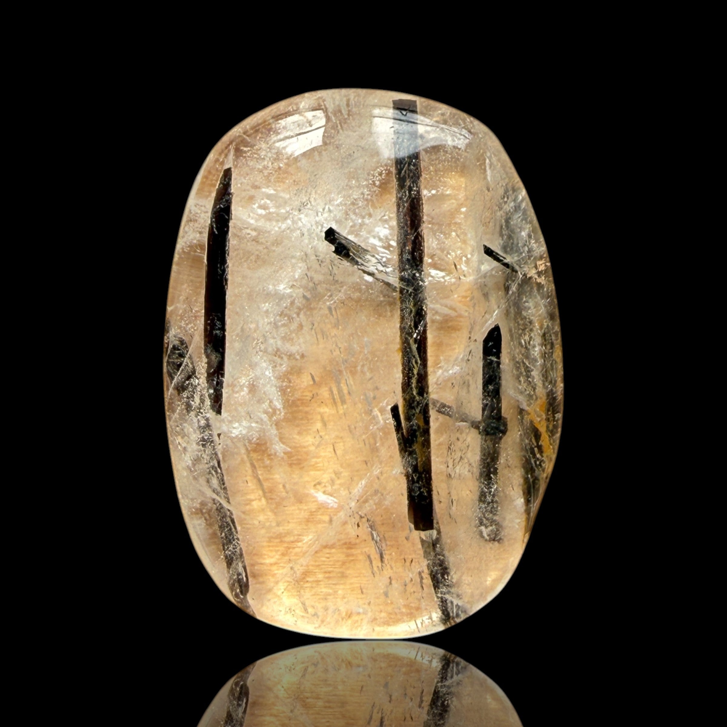 Cabochon Tourmaline Noire dans Quartz