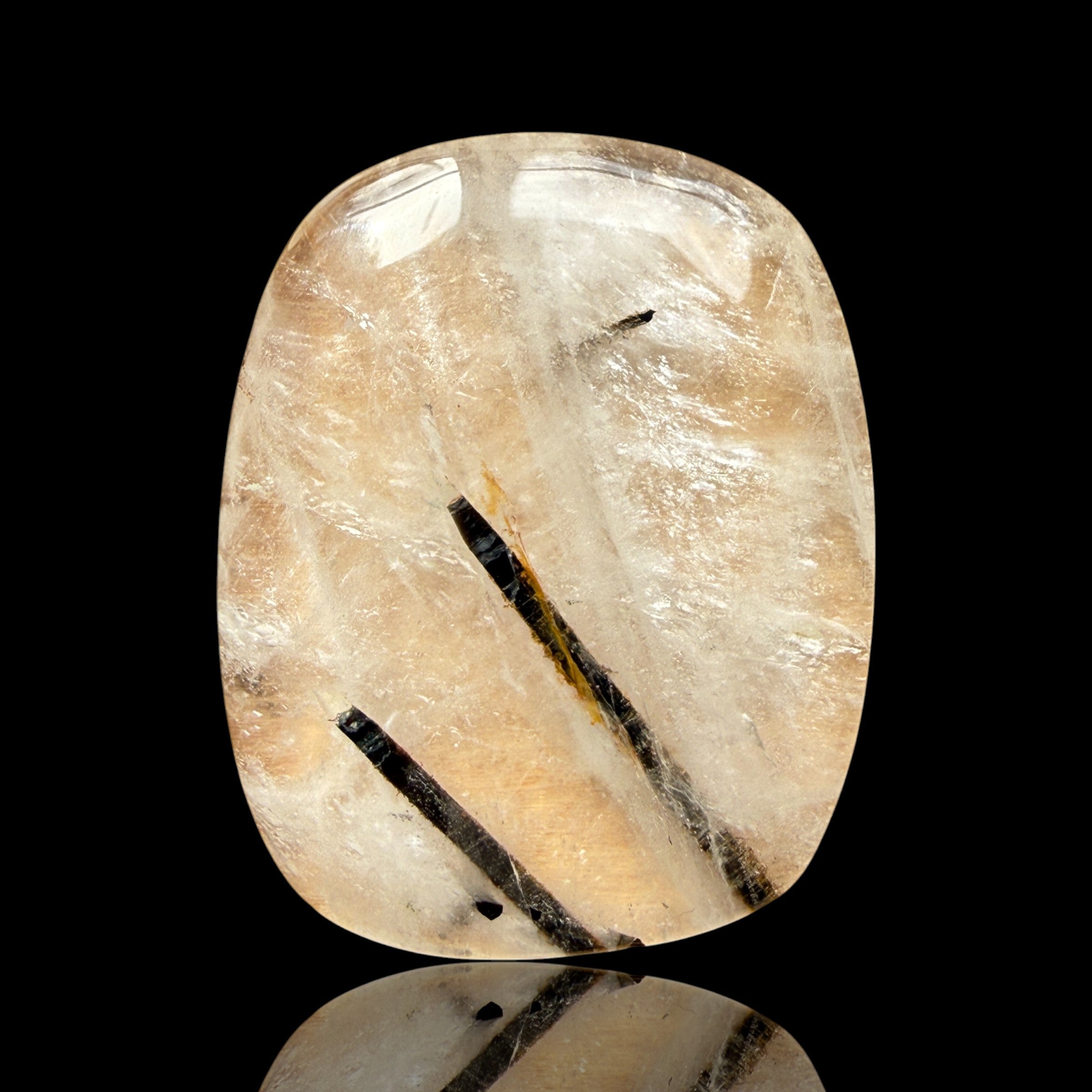 Cabochon Tourmaline Noire dans Quartz