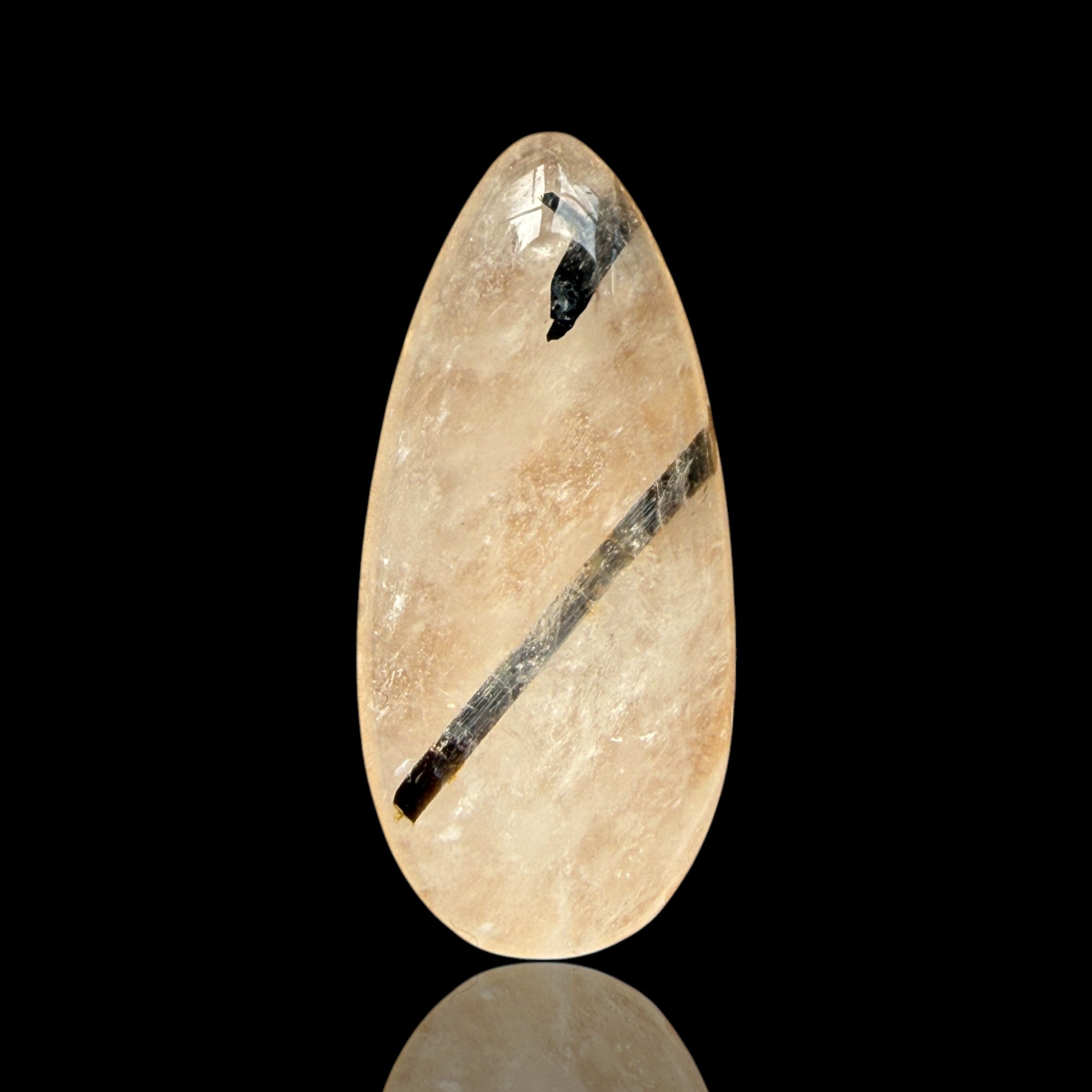 Cabochon Tourmaline Noire dans Quartz