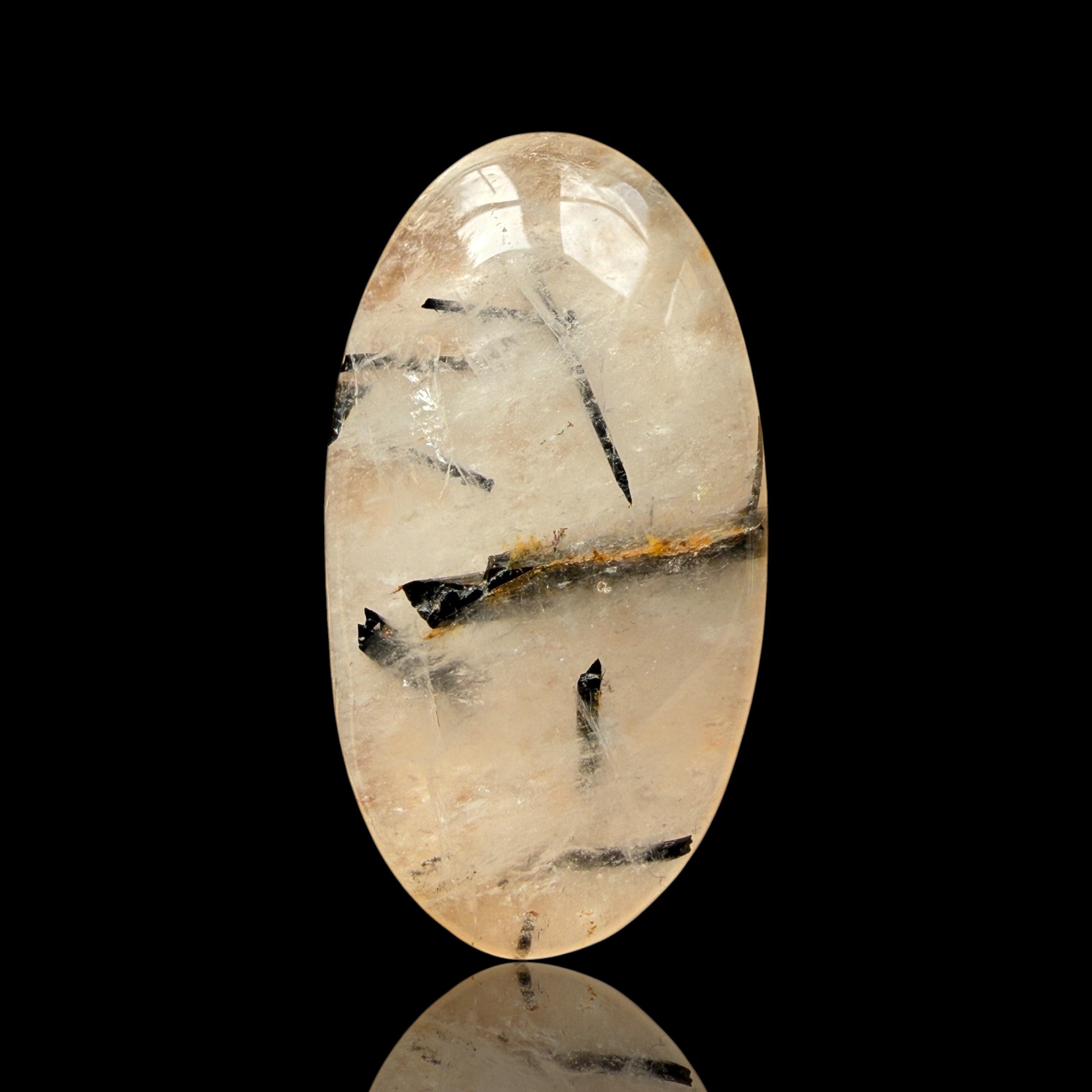 Cabochon Tourmaline Noire dans Quartz