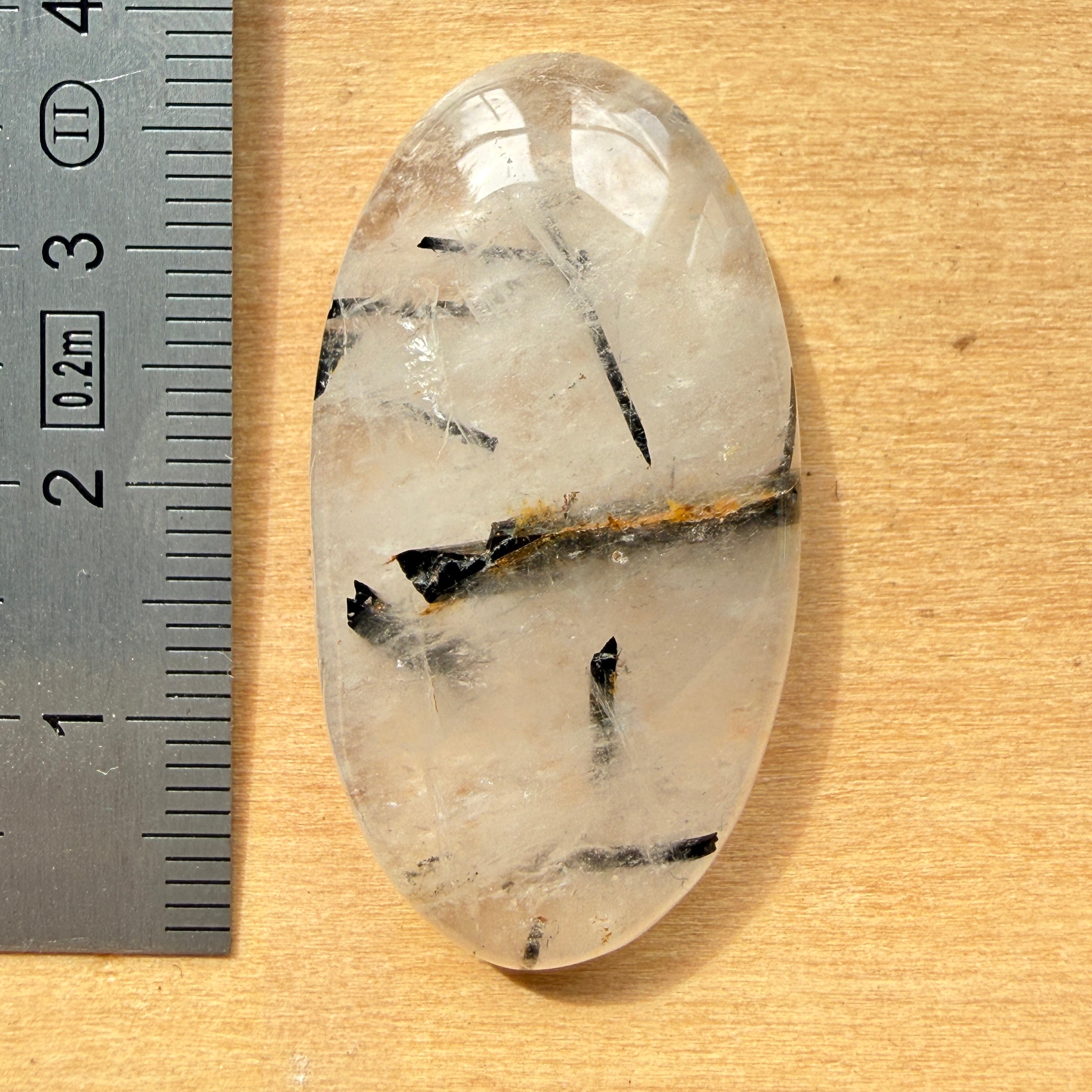 Cabochon Tourmaline Noire dans Quartz