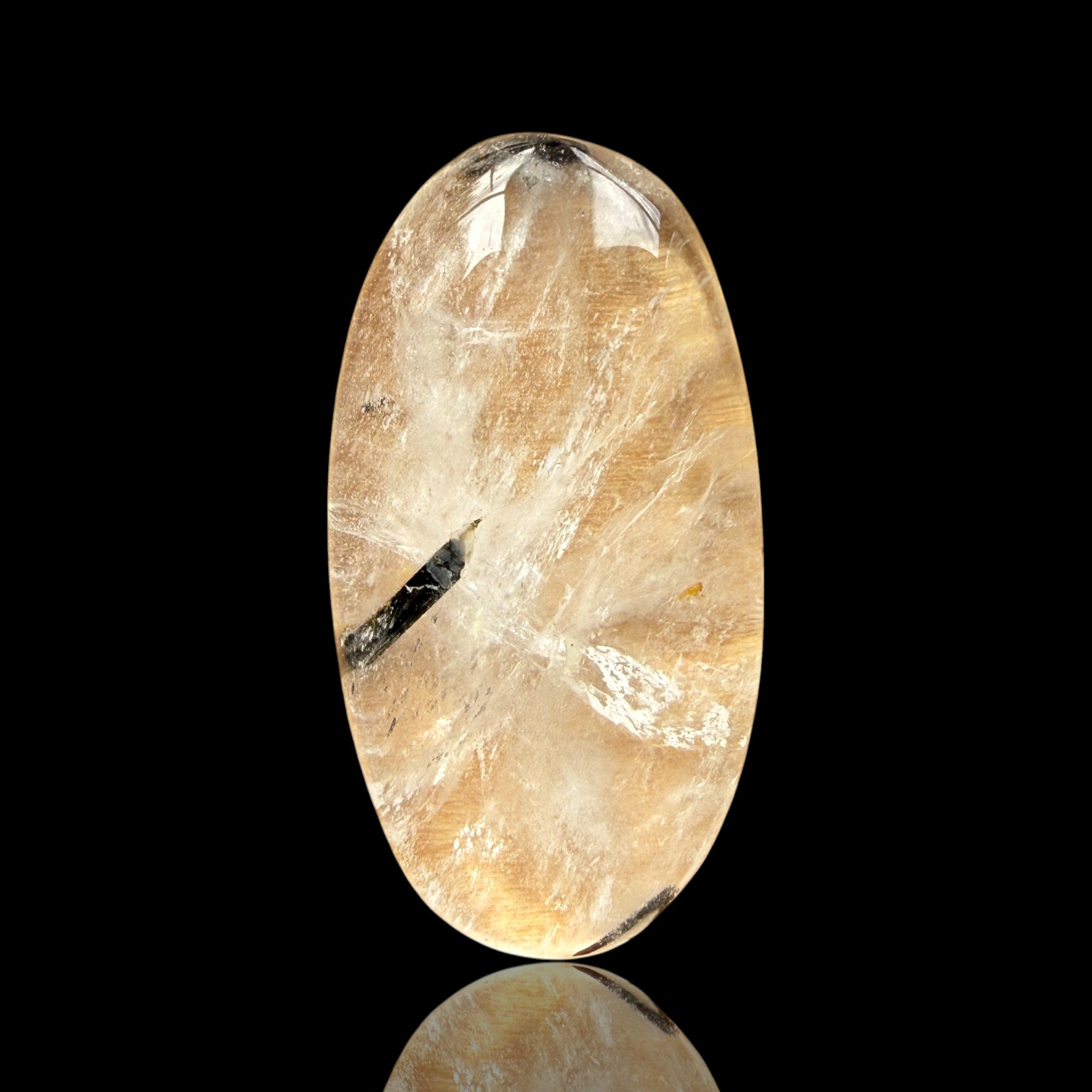 Cabochon Tourmaline Noire dans Quartz