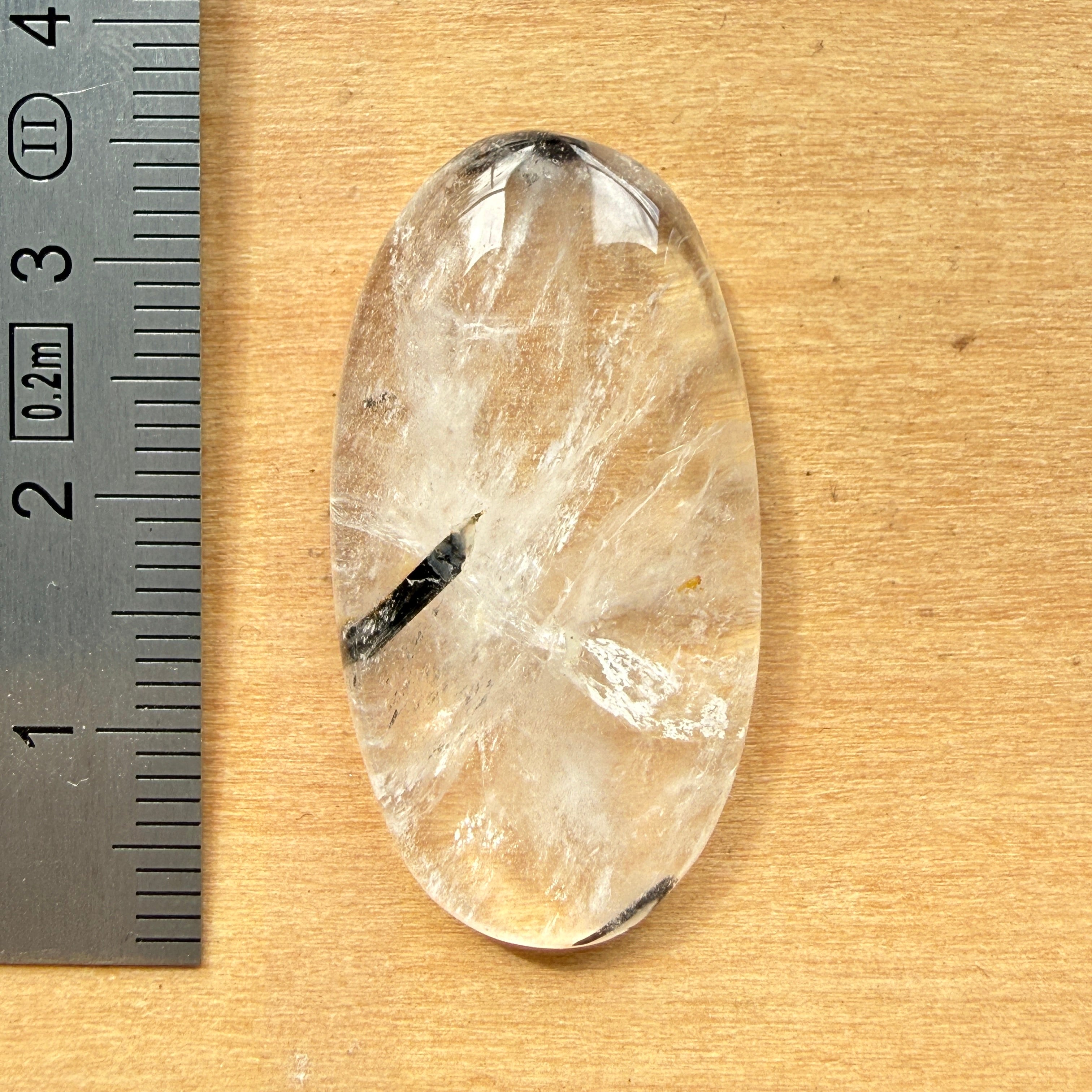 Cabochon Tourmaline Noire dans Quartz