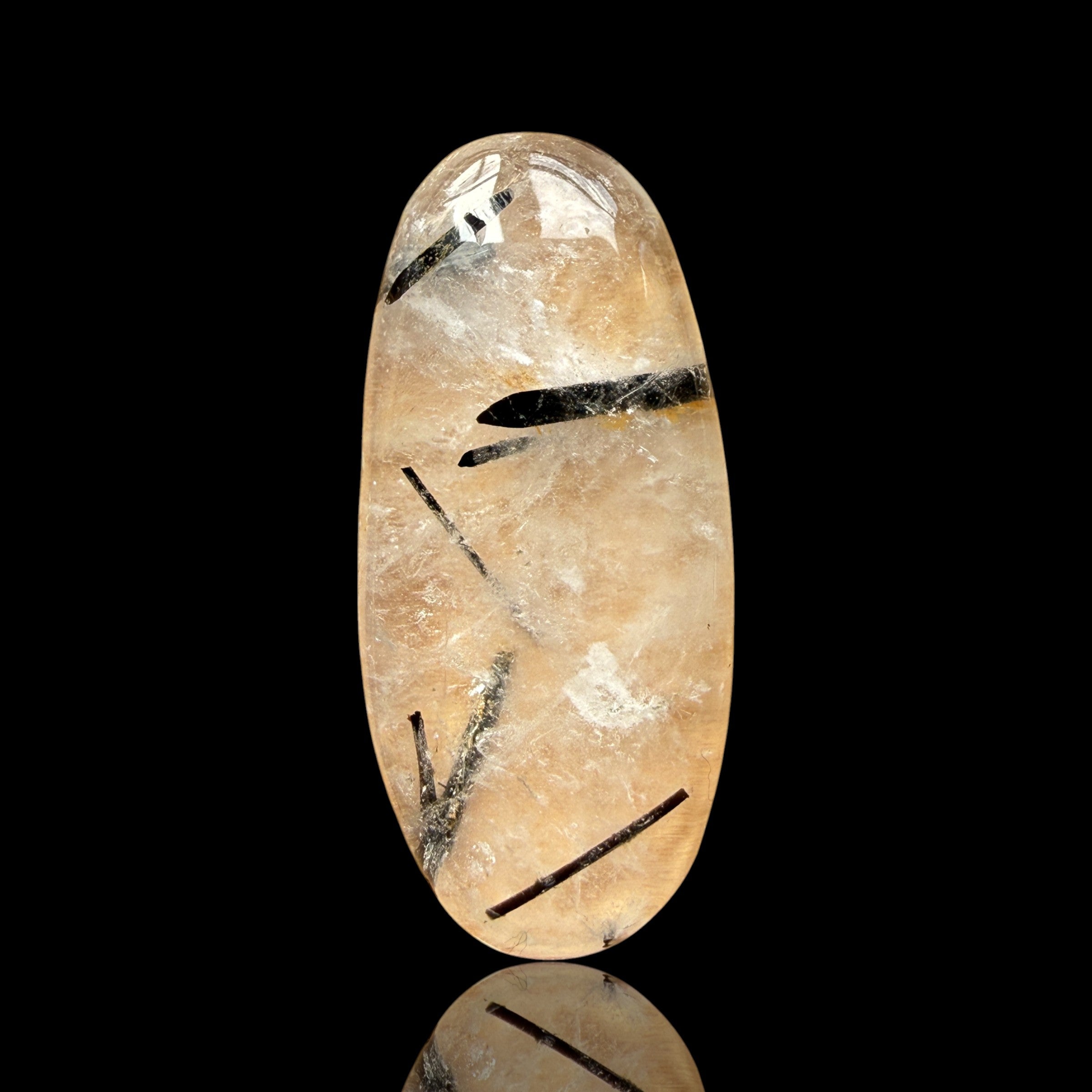 Cabochon Tourmaline Noire dans Quartz