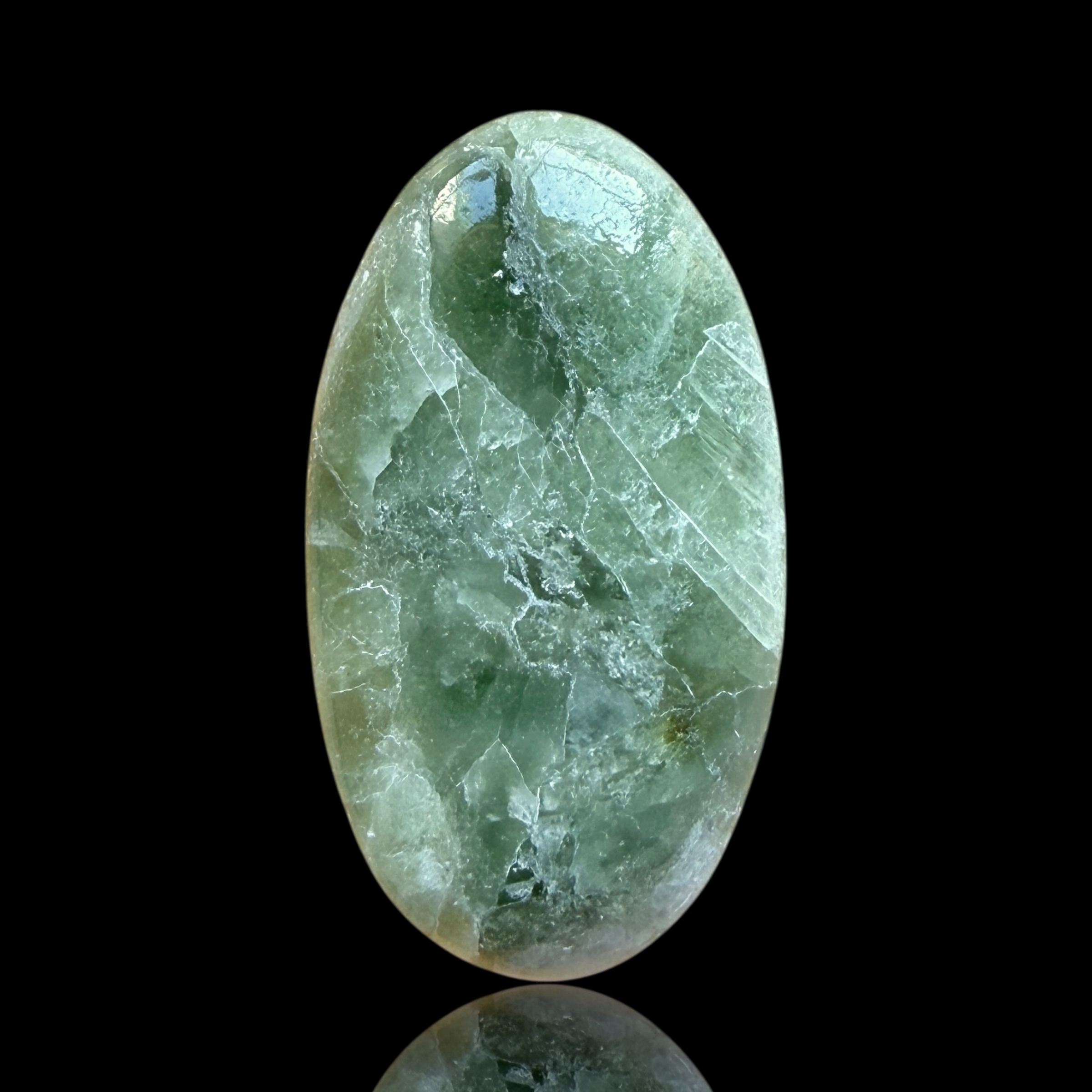 Cabochon Tourmaline Verte sur Quartz