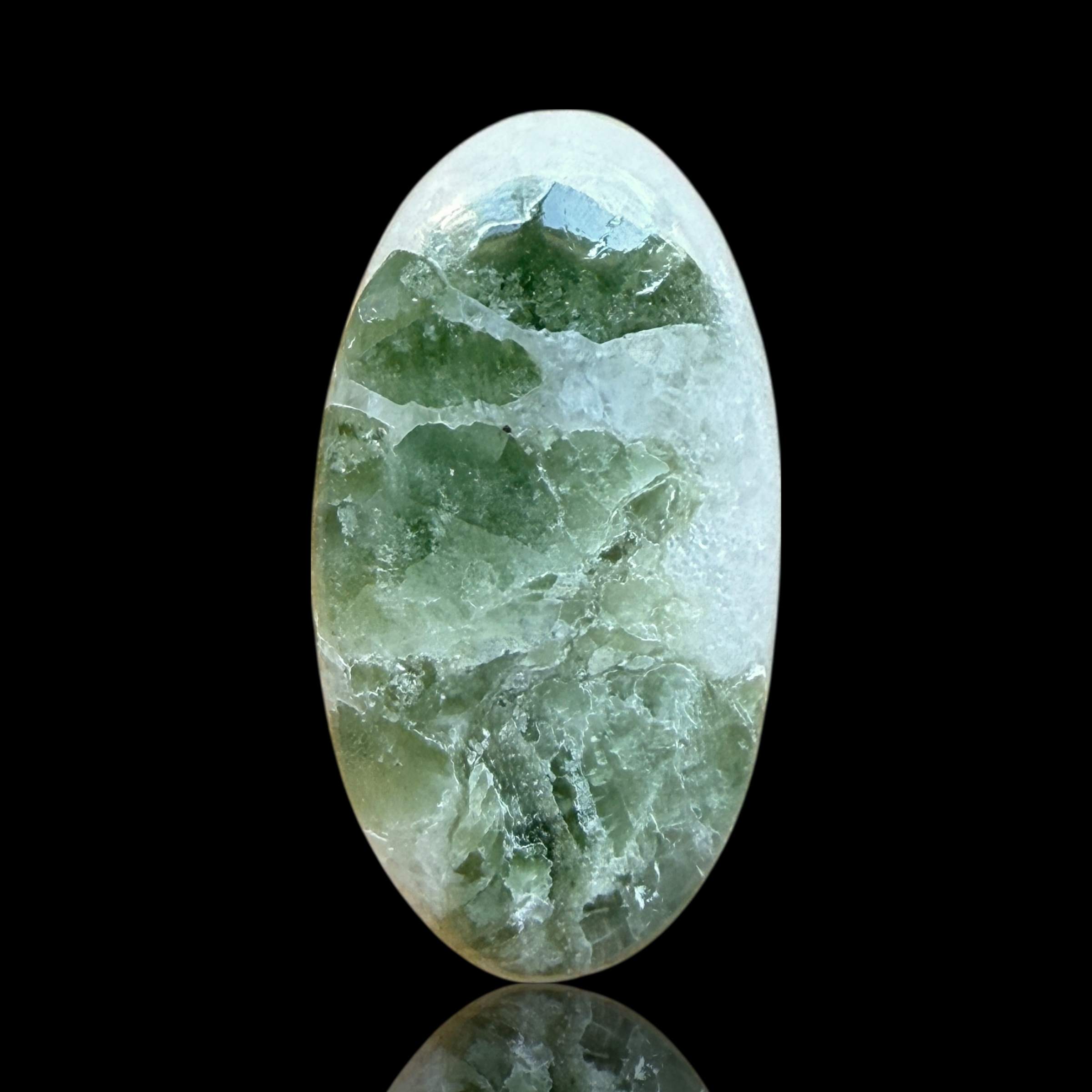 Cabochon Tourmaline Verte sur Quartz