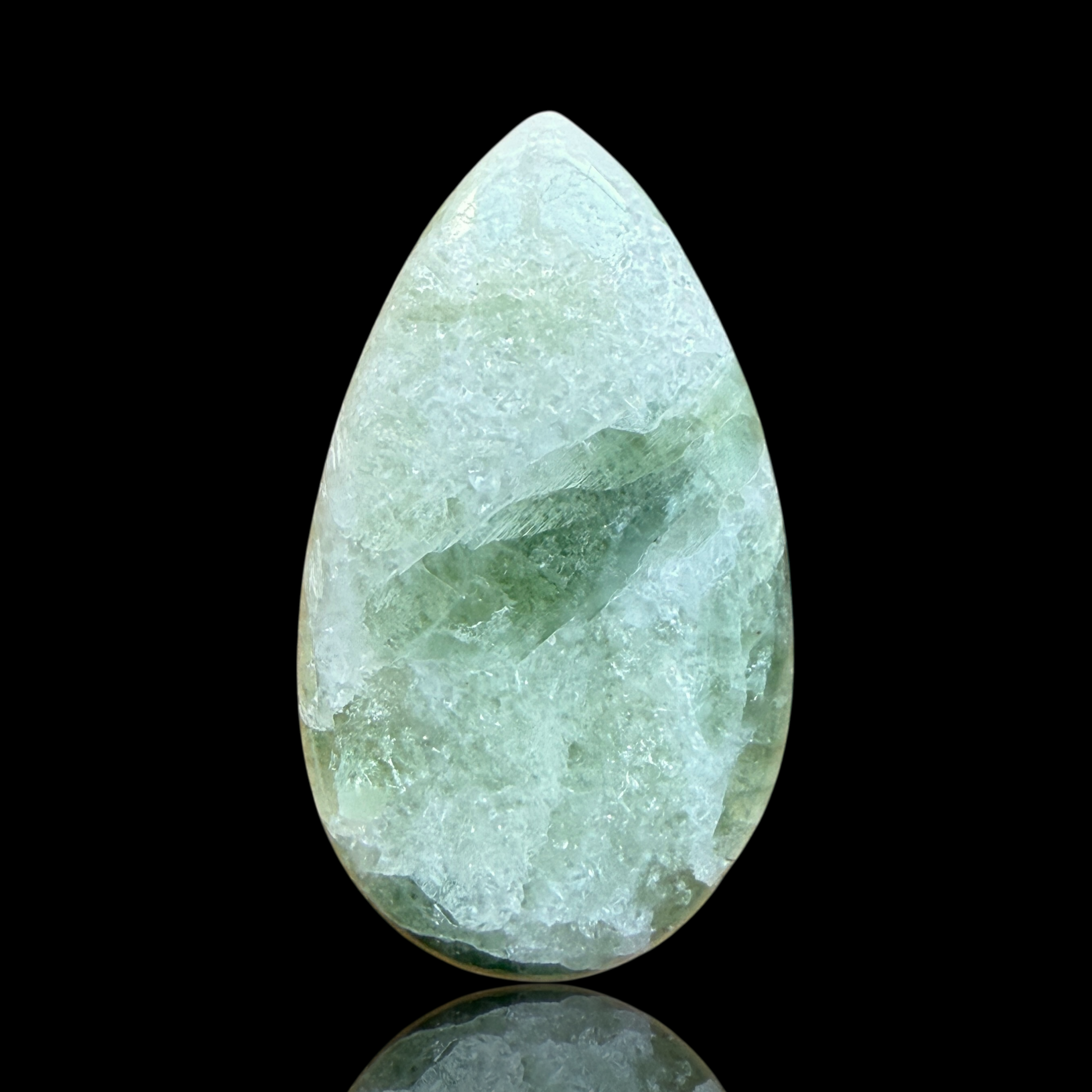 Cabochon Tourmaline Verte sur Quartz