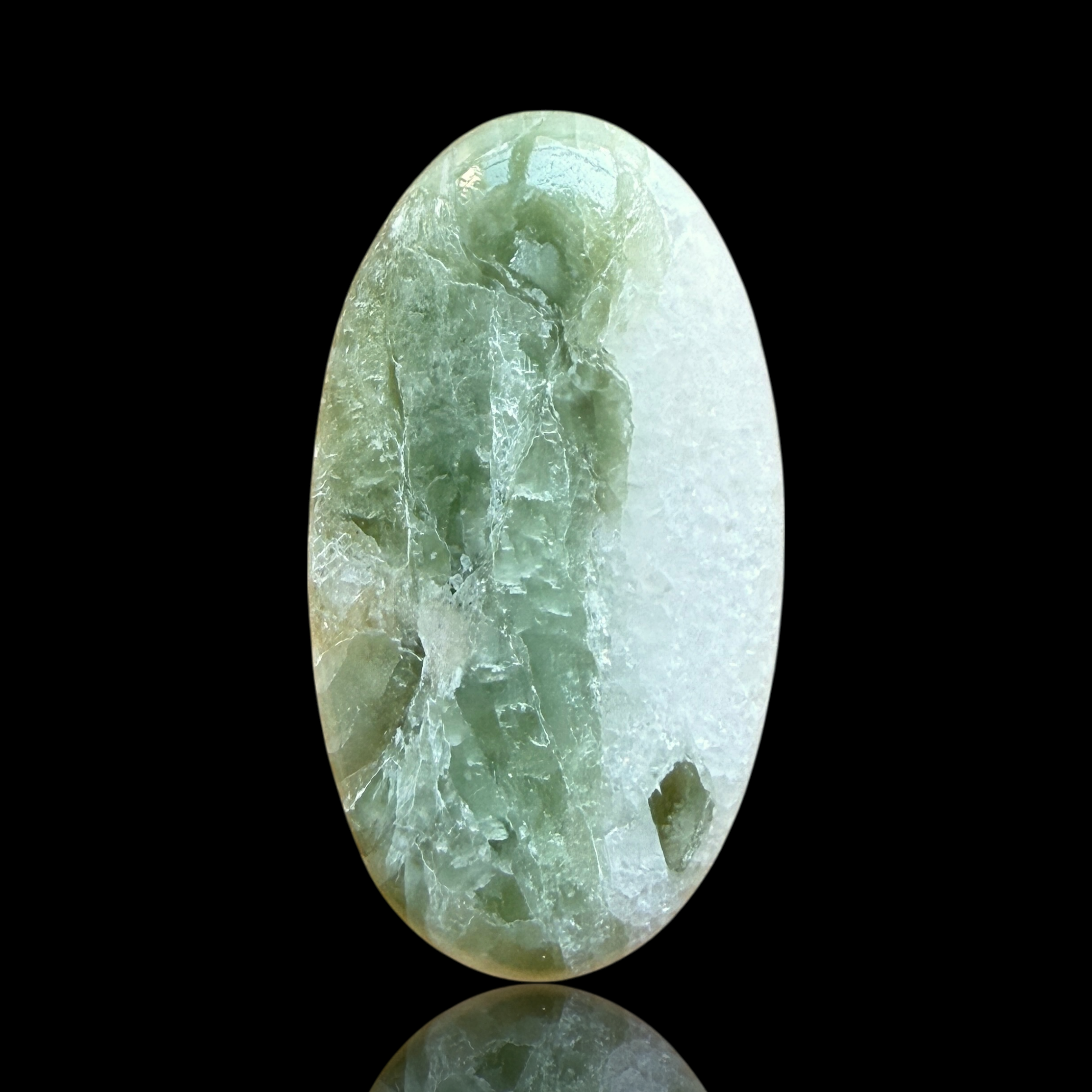 Cabochon Tourmaline Verte sur Quartz