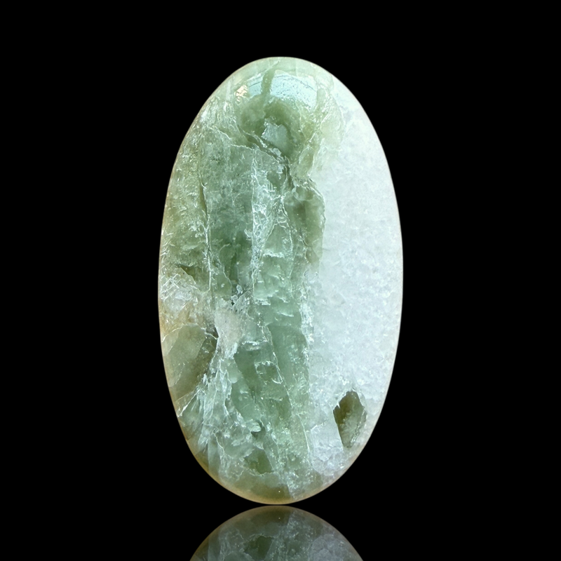 Cabochon Tourmaline Verte sur Quartz